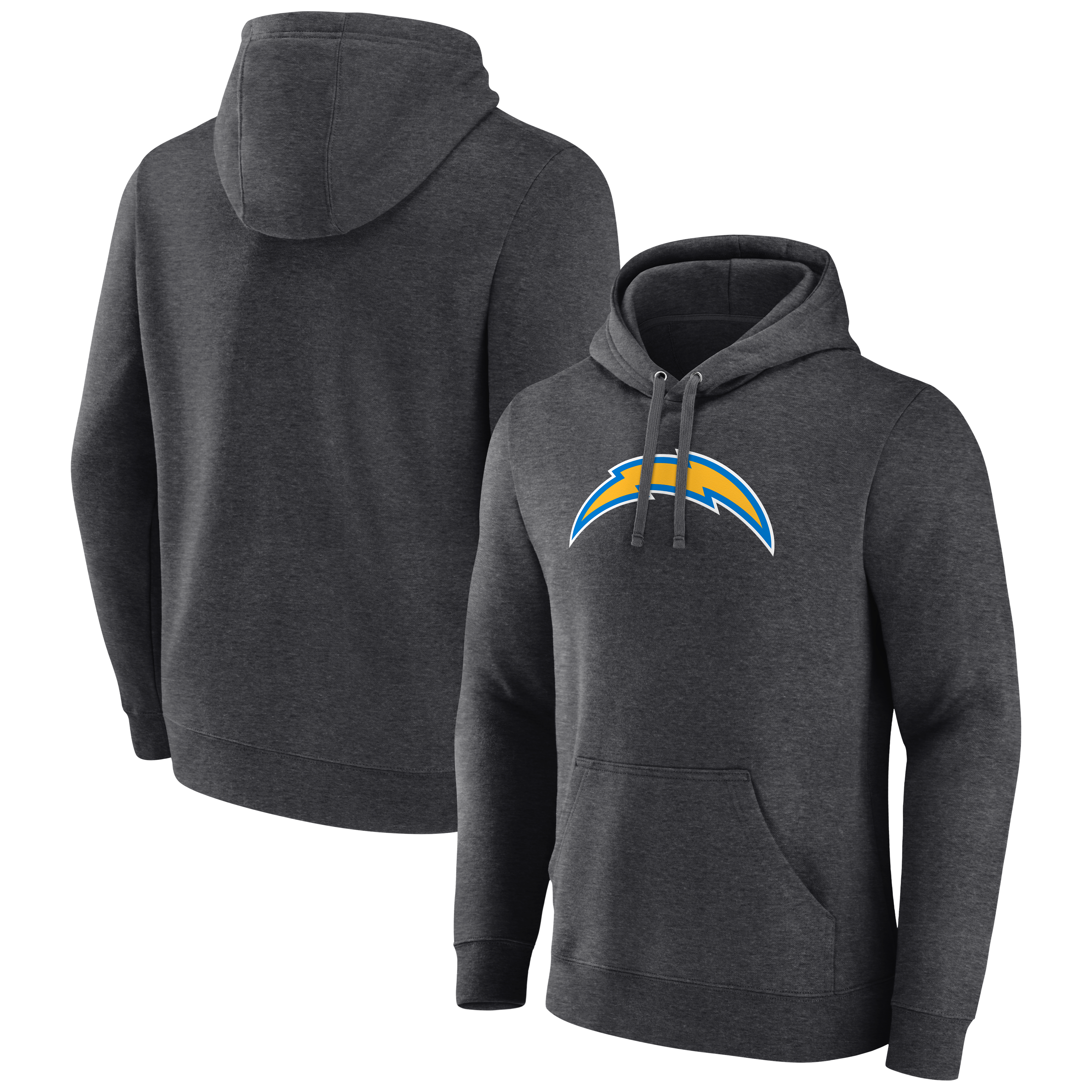 Men's Charcoal Los Angeles Chargers Primary Logo Hoodie