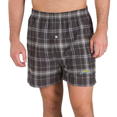 Los Angeles Chargers Concepts Sport Ultimate Flannel Boxers - Charcoal/Gray