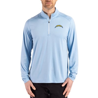 Los Angeles Chargers Cutter & Buck Coastline Epic Comfort Recycled Quarter-Zip Pullover - Powder Blue
