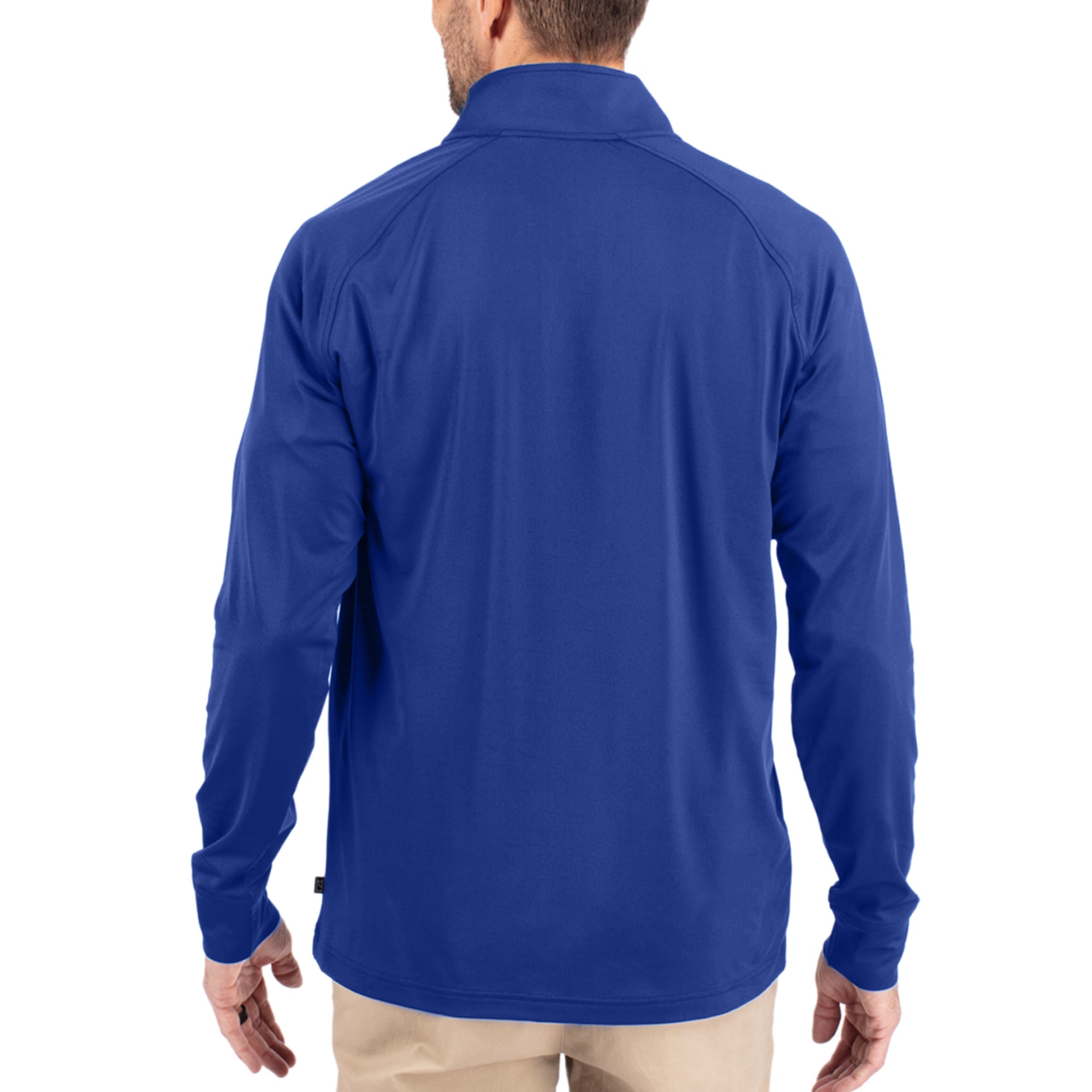 Veste pull-over à col zippé Cutter & Buck Royal Los Angeles Chargers Adapt Eco Knit pour homme