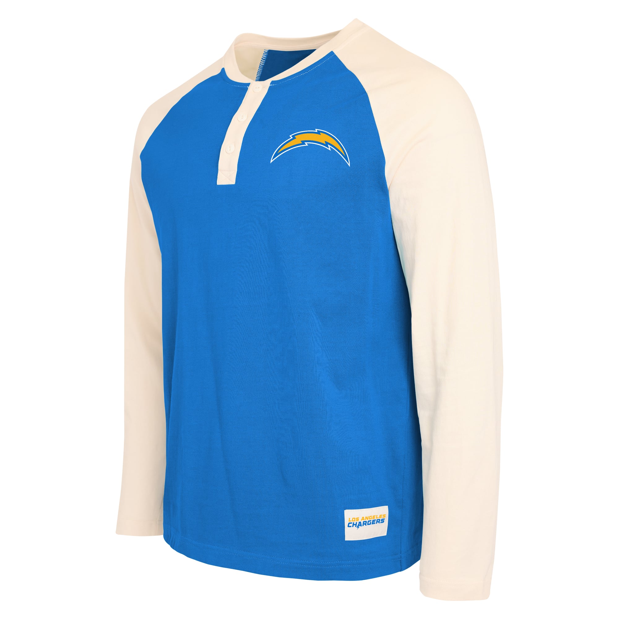 Men's Darius Rucker Collection by Fanatics Powder Blue/White Los Angeles Chargers Henley Long Sleeve T-Shirt