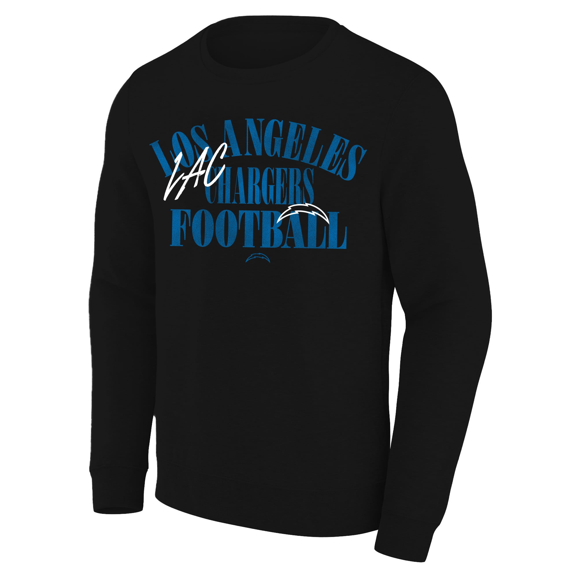 Men's Fanatics Black Los Angeles Chargers Big & Tall Relaxed Halftime Lead Washed Sweatshirt