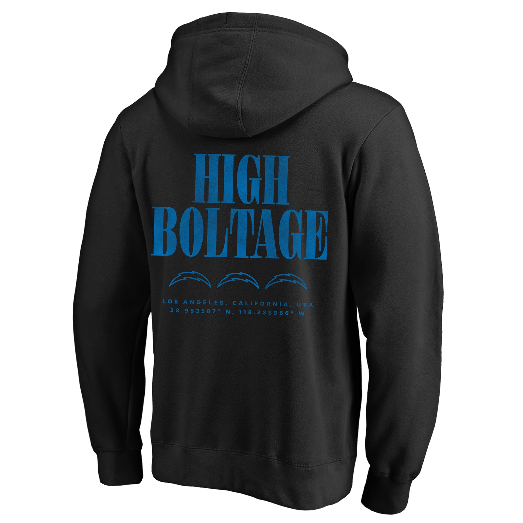 Sweat à capuche Fanatics noir pour homme, Los Angeles Chargers, grandes tailles, coupe décontractée, rivalité intense