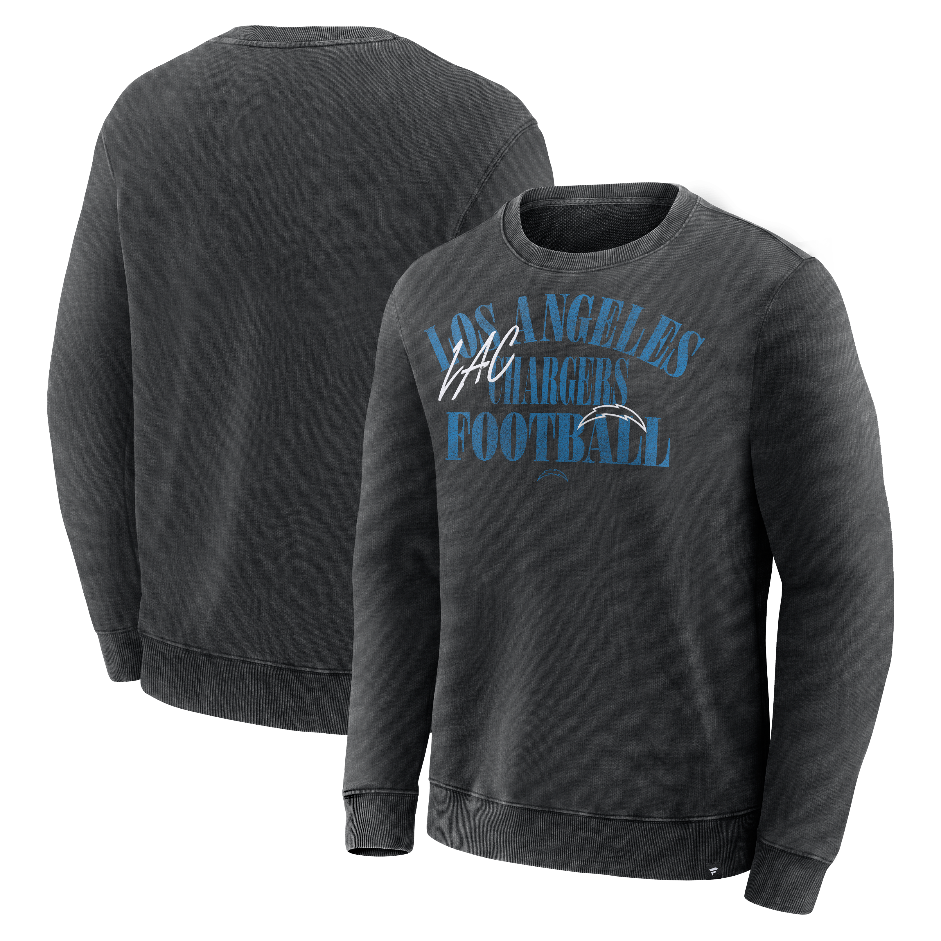 Men's Fanatics Black Los Angeles Chargers Halftime Lead Relaxed Heavyweight French Terry Sweatshirt