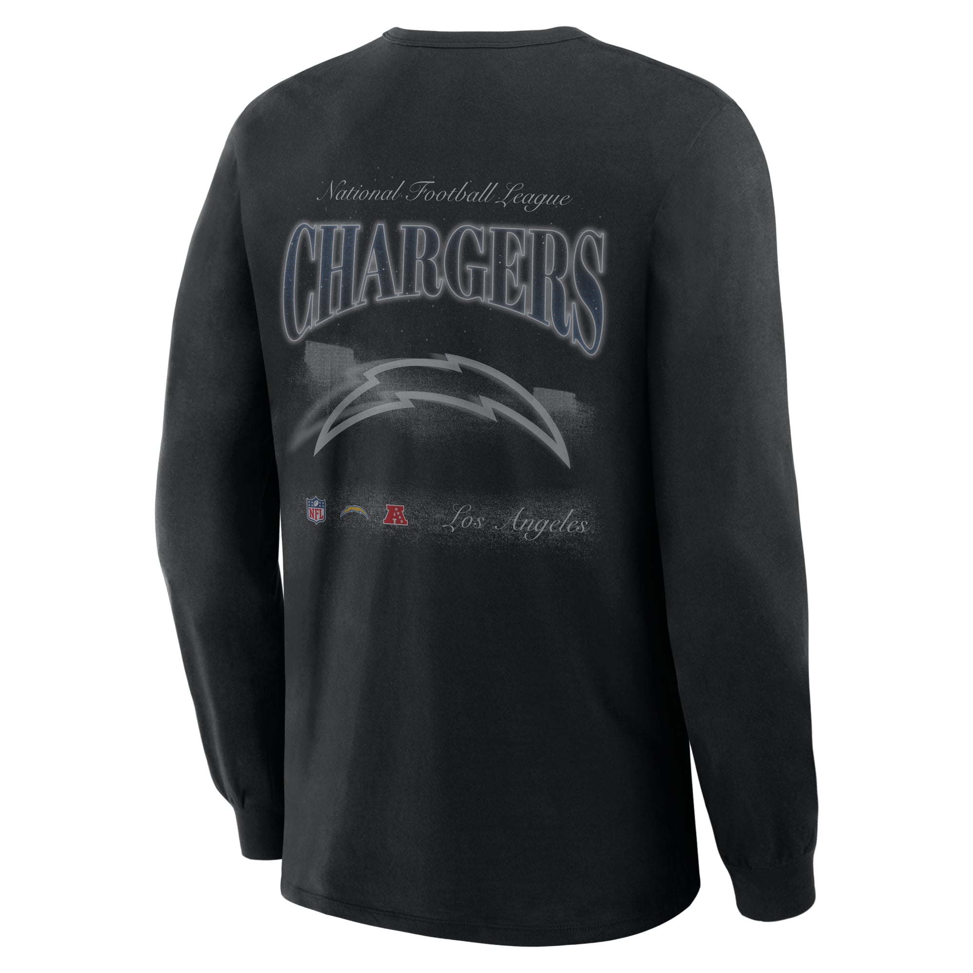 T-shirt à manches longues Fanatics noir pour homme Los Angeles Chargers Midnight Falls