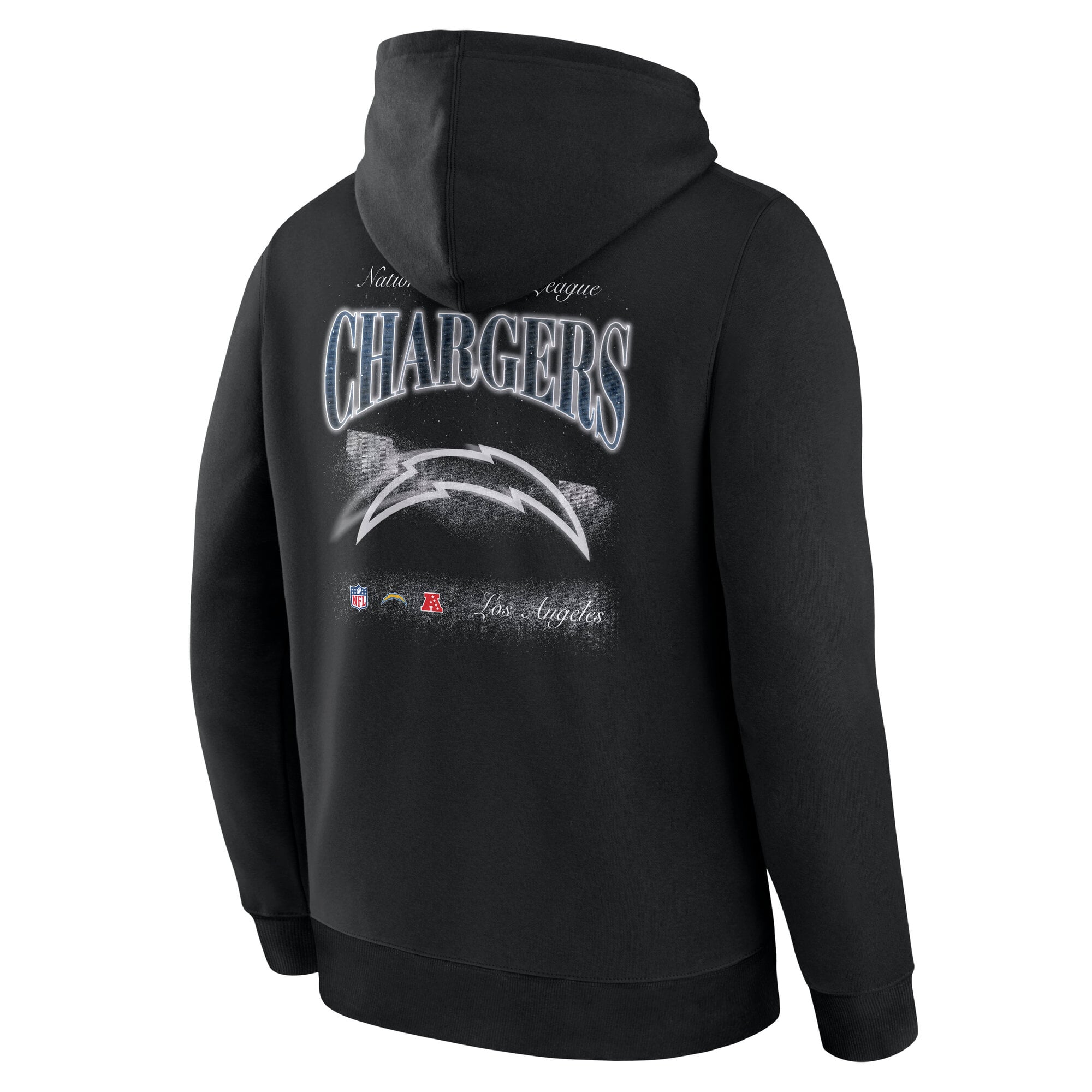 Men's Fanatics Black Los Angeles Chargers Nightfall Long Sleeve Fleece Hoodie