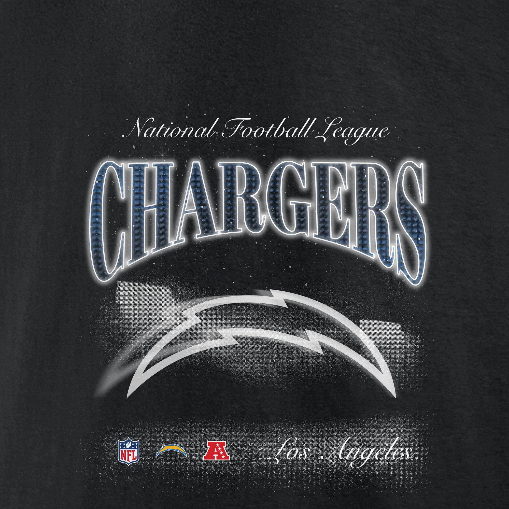Men's Fanatics Black Los Angeles Chargers Nightfall Long Sleeve Fleece Hoodie