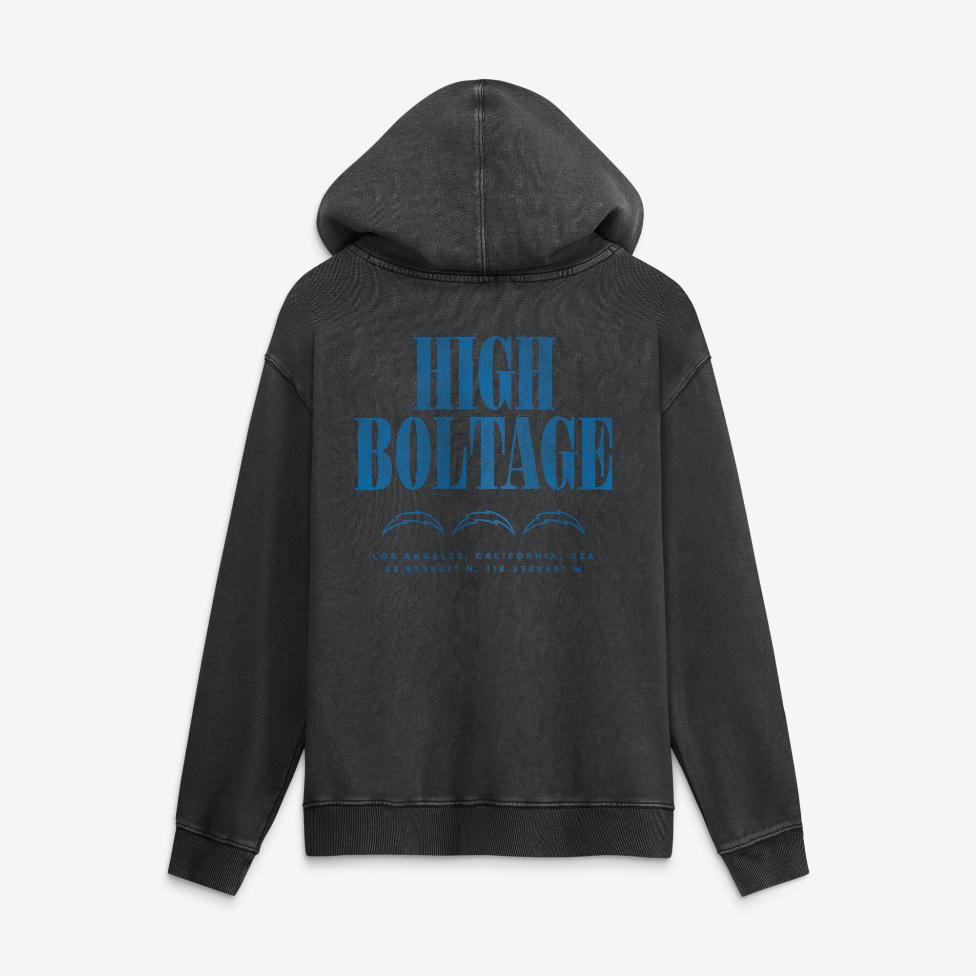 Sweat à capuche en molleton français Fanatics noir Los Angeles Chargers pour homme, modèle Relaxed Intense Rivalry