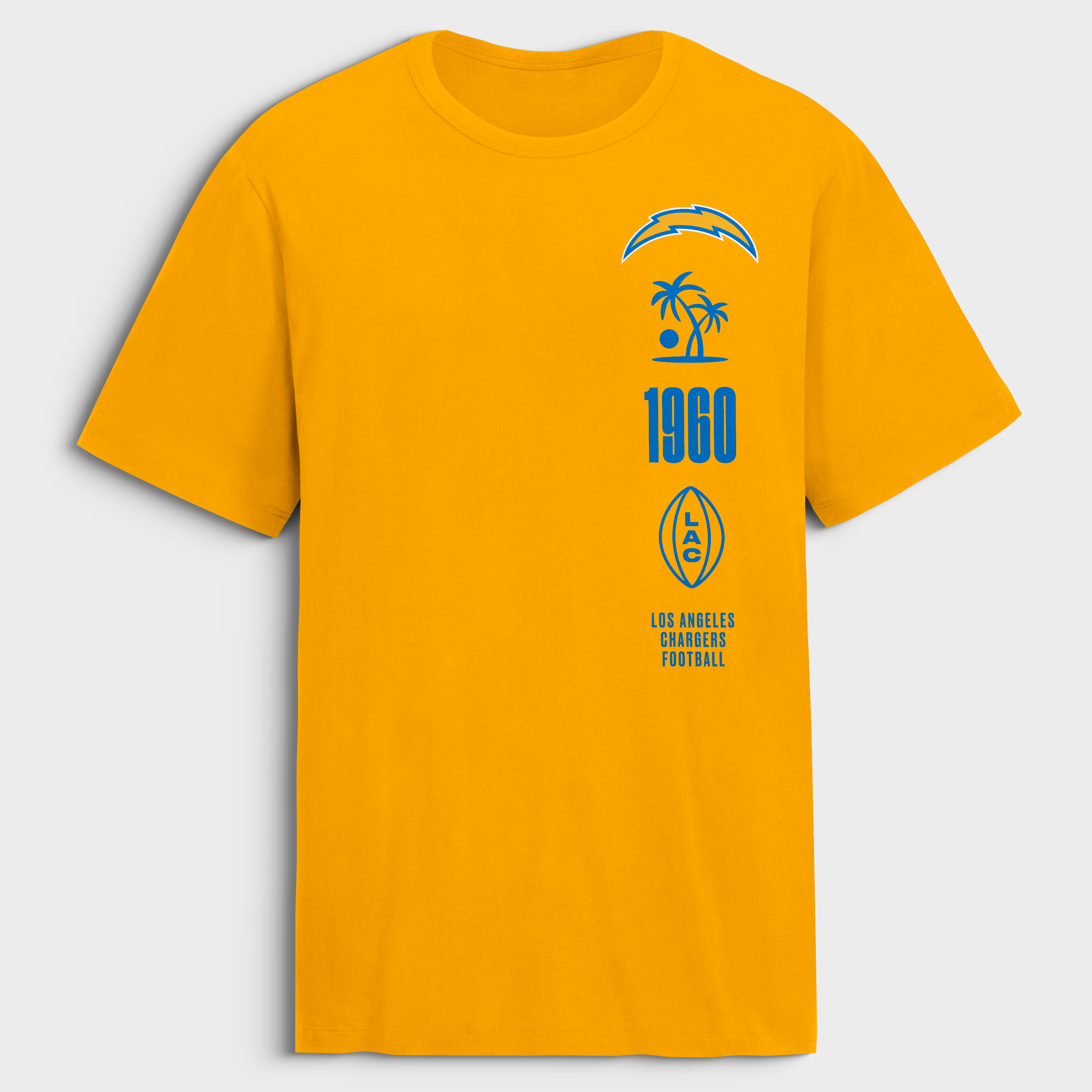 T-shirt en coton Fanatics Gold Los Angeles Chargers Breaking Tackles Legacy pour homme