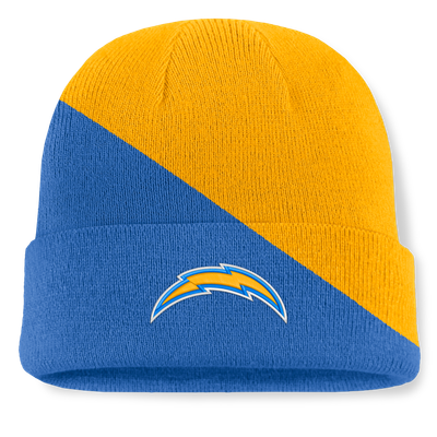 Los Angeles Chargers Fanatics Tilt Cuffed Knit Hat - Gold/Blue