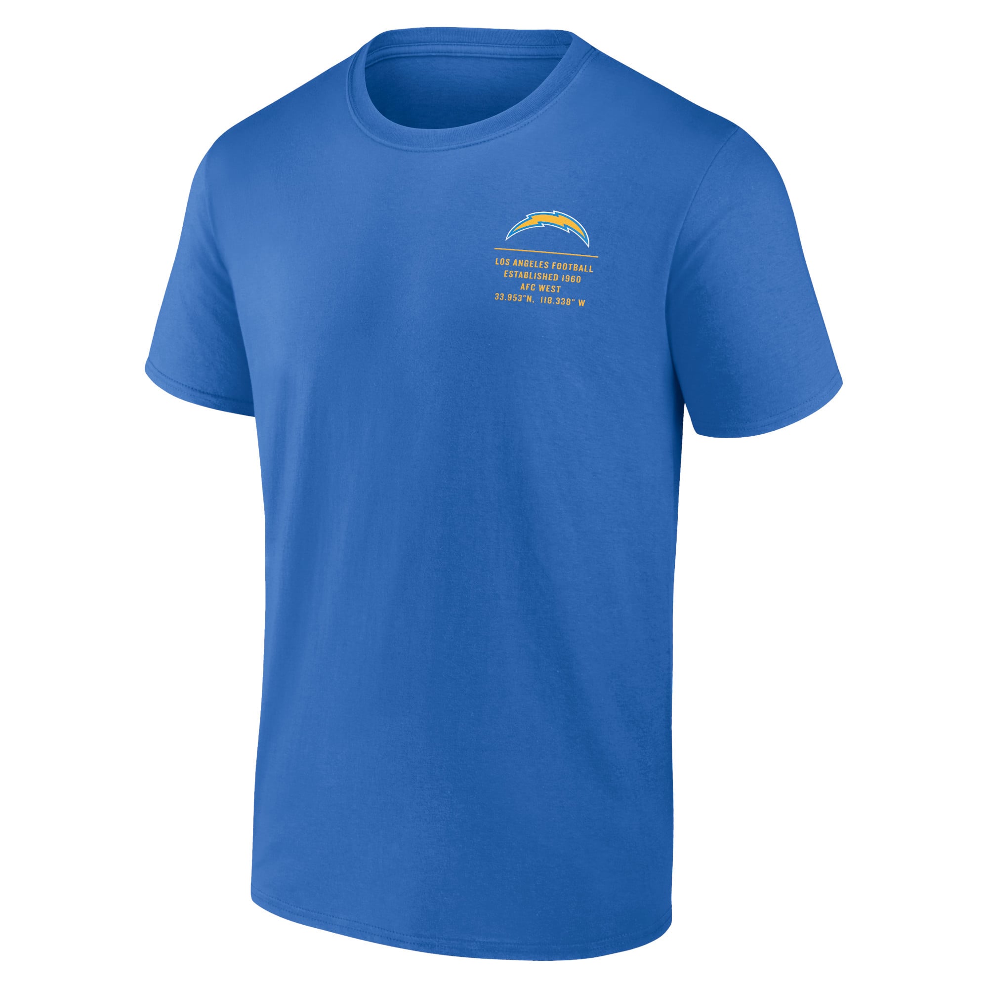 T-shirt Fanatics Powder Blue Los Angeles Chargers Repeat Stats pour hommes