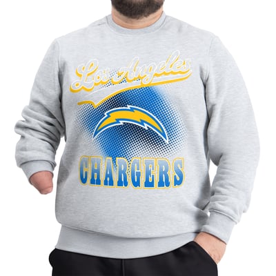 Los Angeles Chargers G-III Sports by Carl Banks Adaptive Shading City Fleece Sweatshirt - Gray