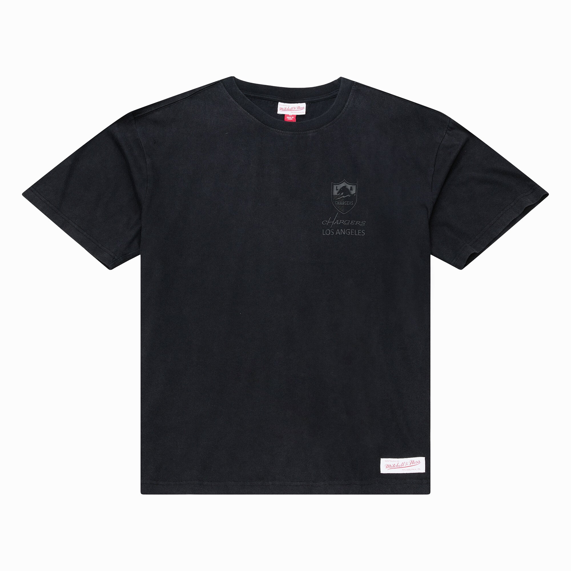 Men's Mitchell & Ness Black Los Angeles Chargers Core Essentials Micro Logo T-Shirt