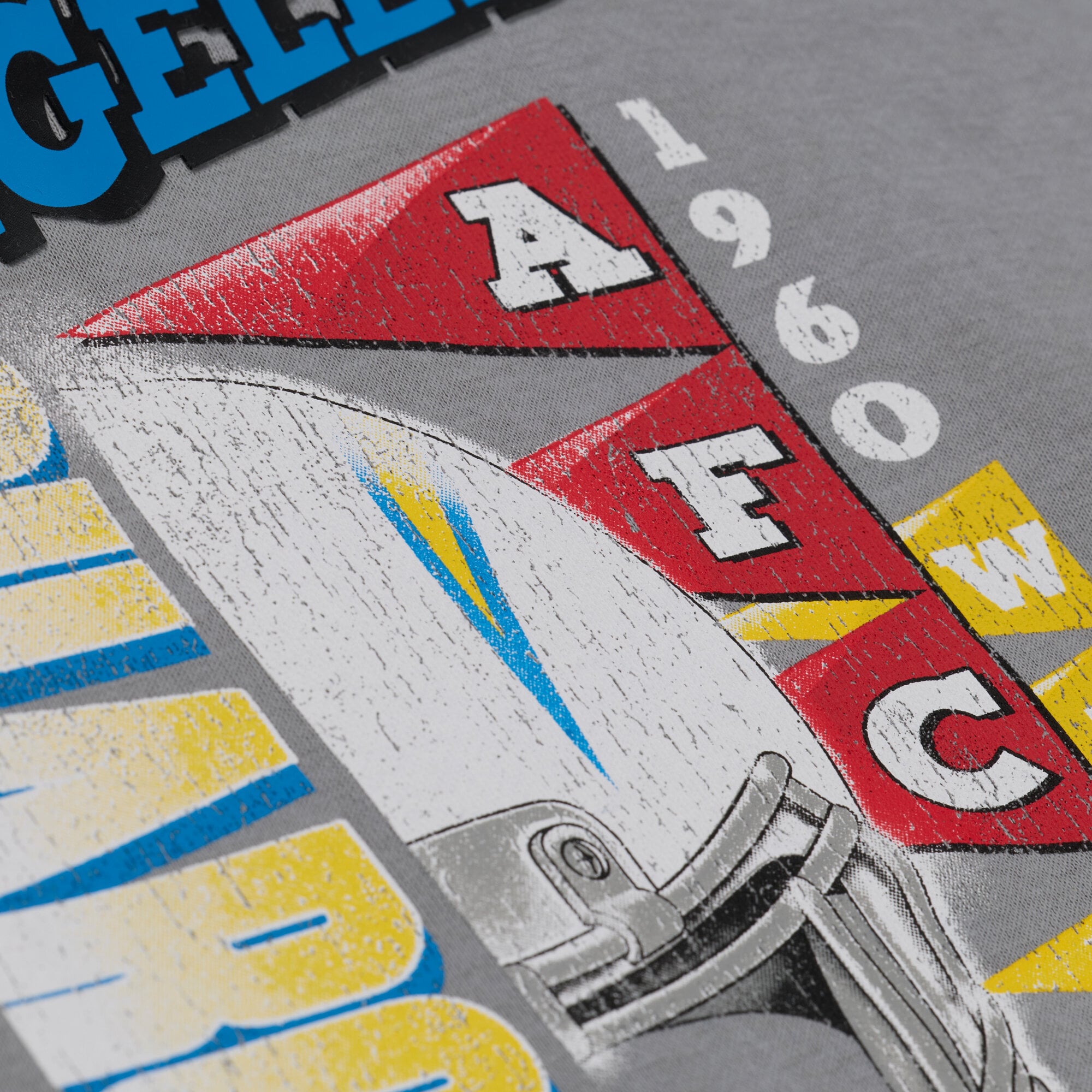 Men's Mitchell & Ness Gray Los Angeles Chargers Core Essentials Street Graphic Fleece Hoodie