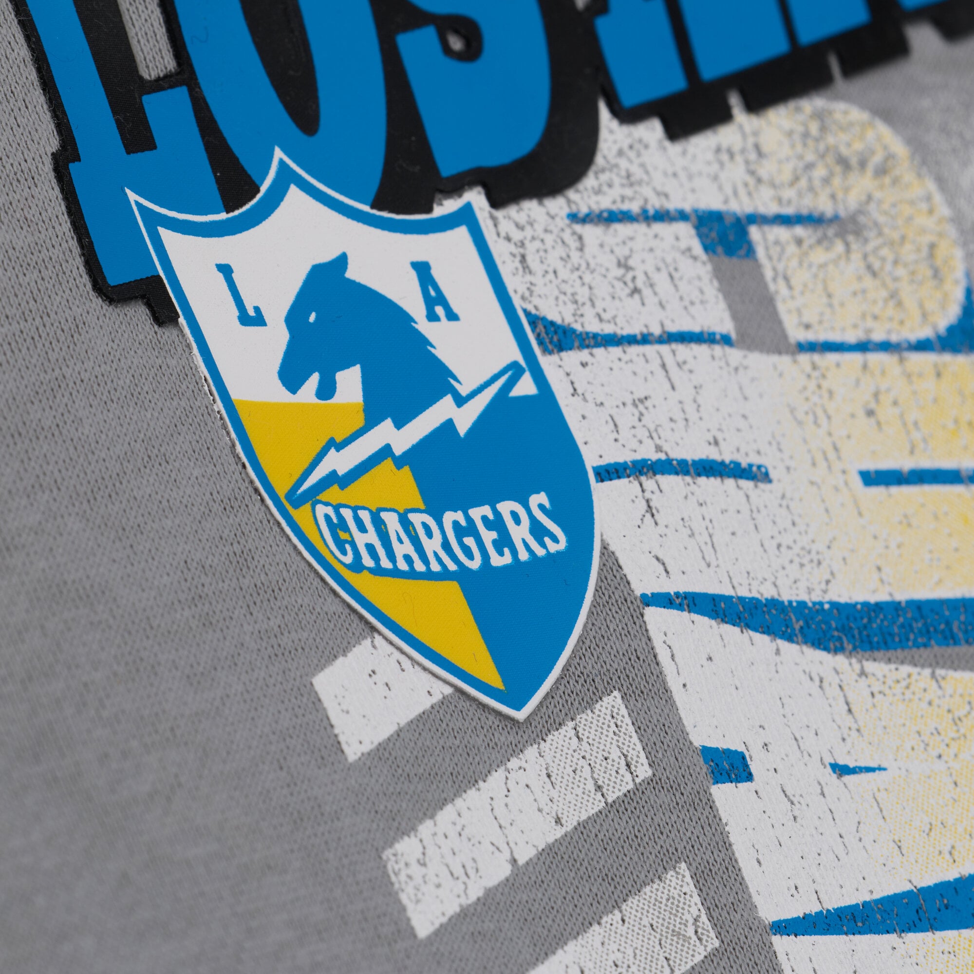Men's Mitchell & Ness Gray Los Angeles Chargers Core Essentials Street Graphic Fleece Hoodie
