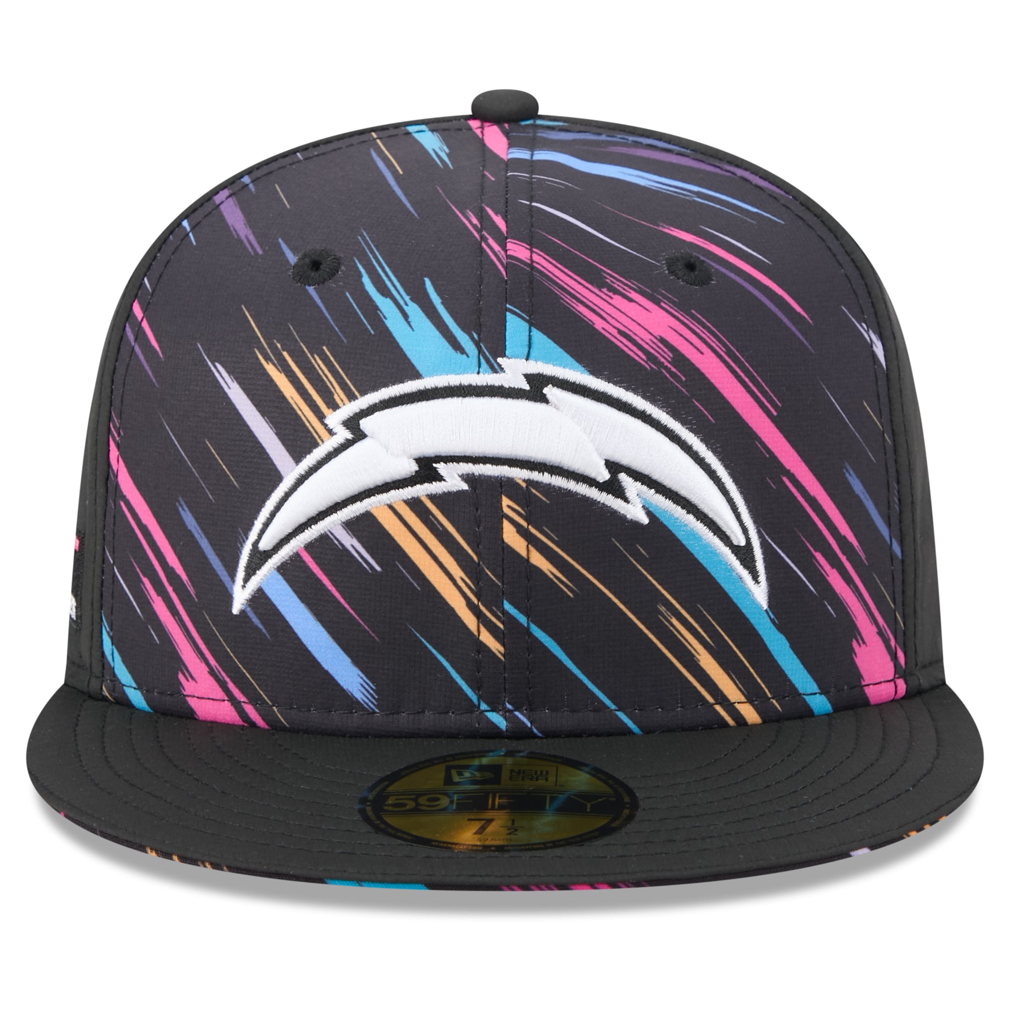 Casquette ajustée New Era noire pour homme Los Angeles Chargers 2026 NFL Crucial Catch 59FIFTY