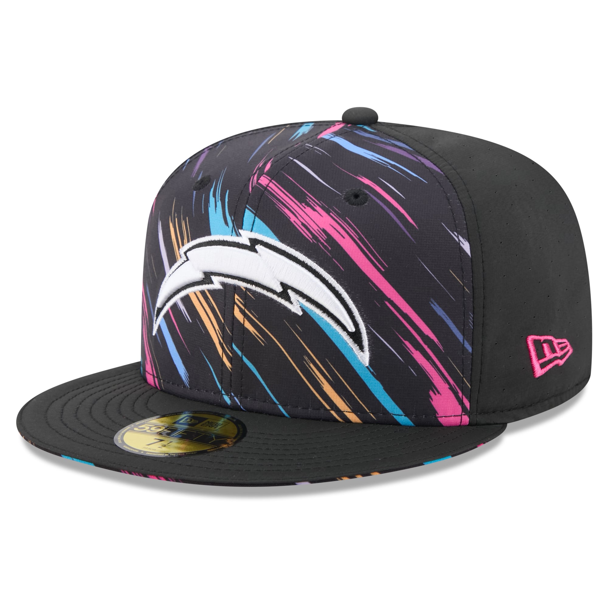 Casquette ajustée New Era noire pour homme Los Angeles Chargers 2026 NFL Crucial Catch 59FIFTY