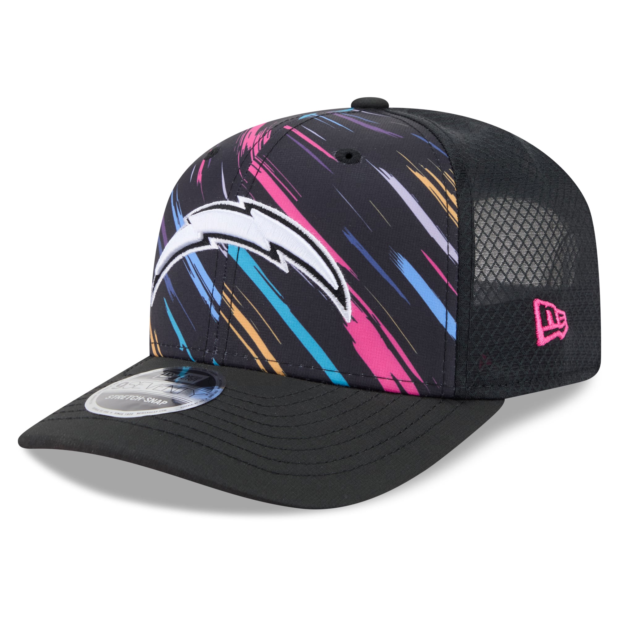 Men's New Era Black Los Angeles Chargers 2026 NFL Crucial Catch 9SEVENTY Adjustable Trucker Hat