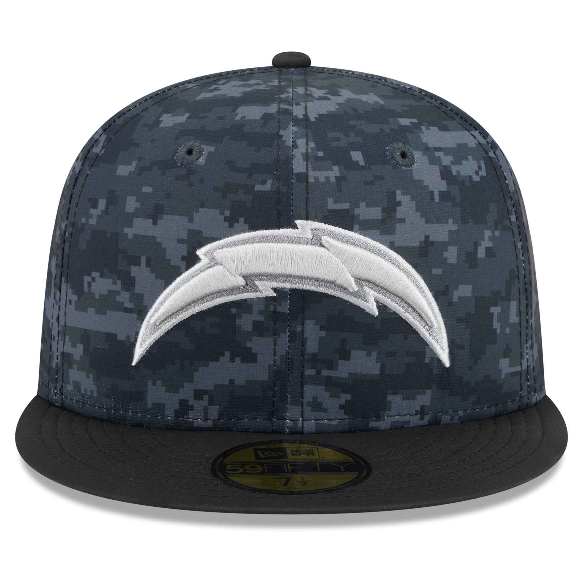 Casquette ajustée New Era noire pour homme Los Angeles Chargers 2026 Salute To Service 59FIFTY