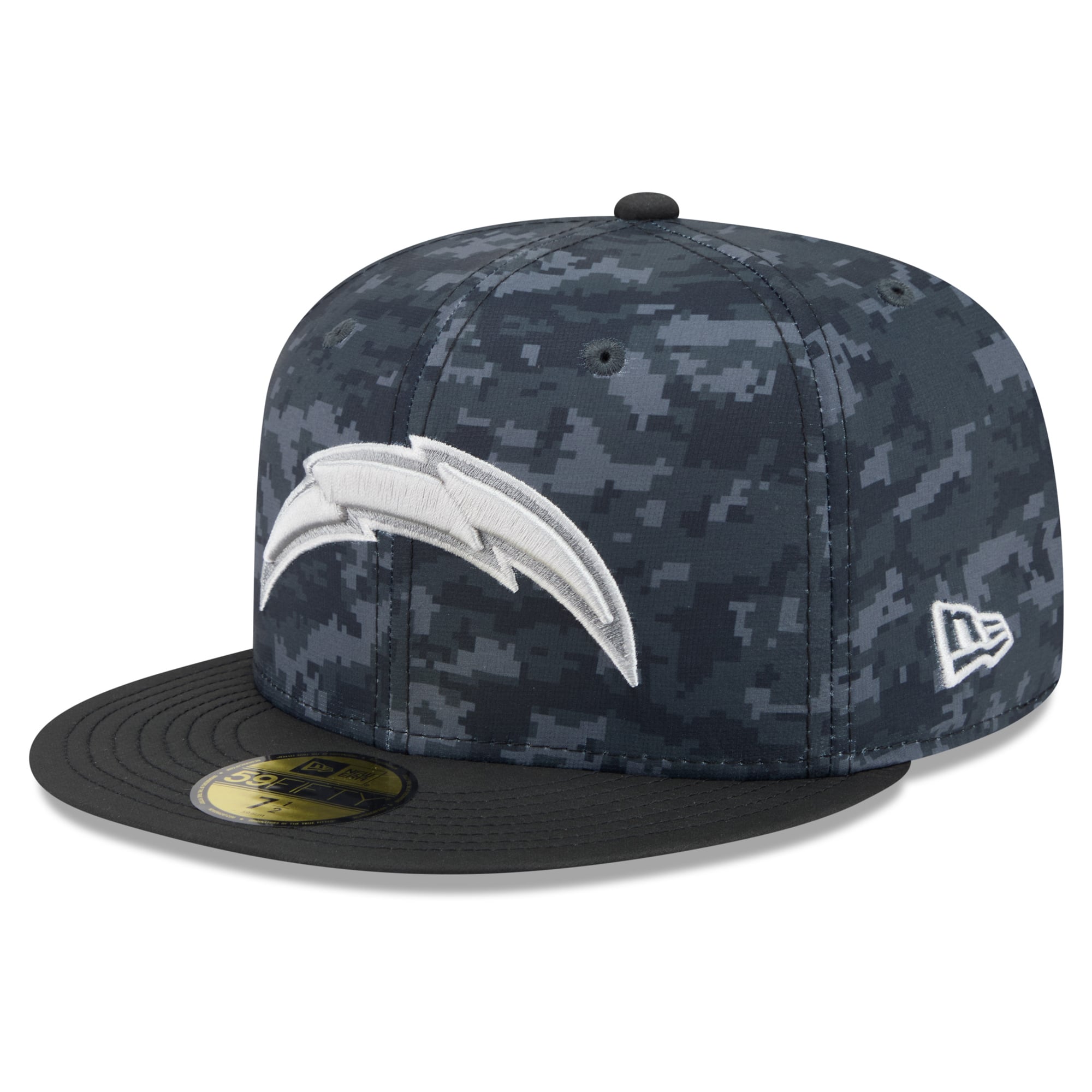 Casquette ajustée New Era noire pour homme Los Angeles Chargers 2026 Salute To Service 59FIFTY