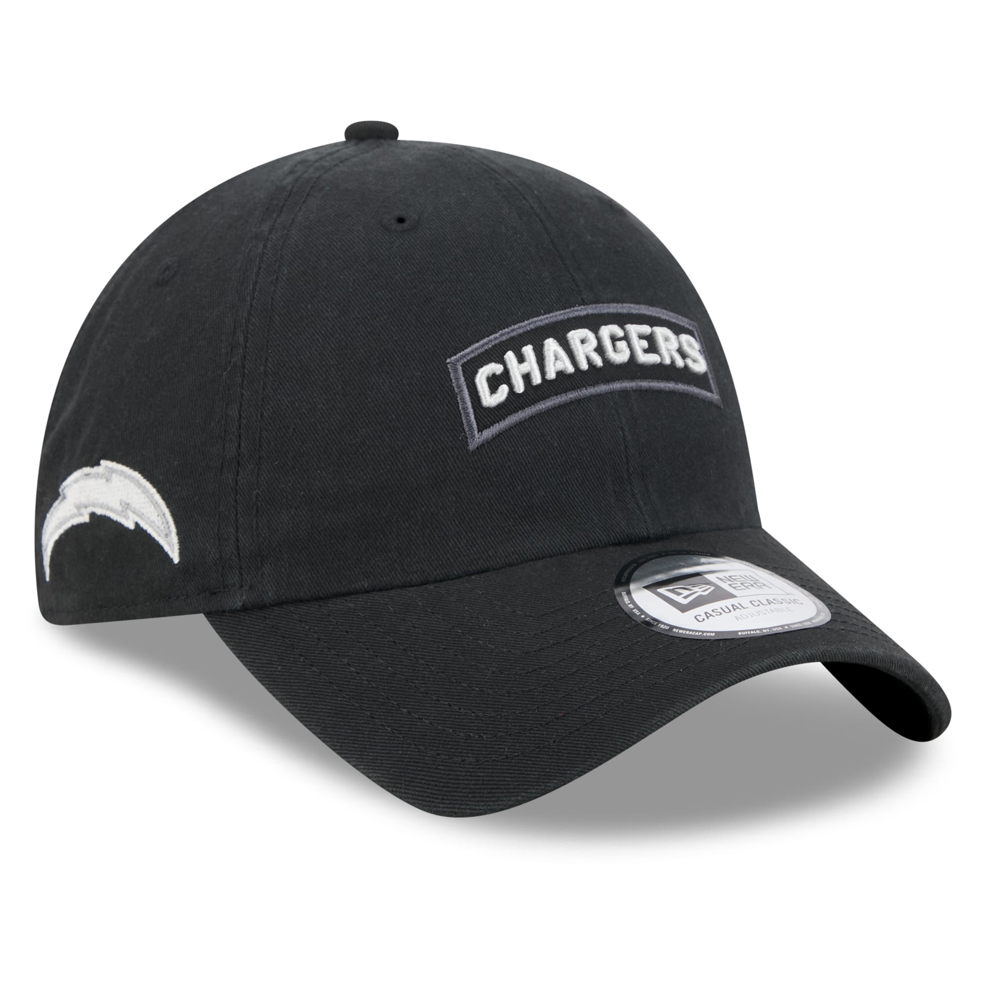 Casquette New Era noire pour homme Los Angeles Chargers 2026 Salute To Service, style classique décontracté et ajustable