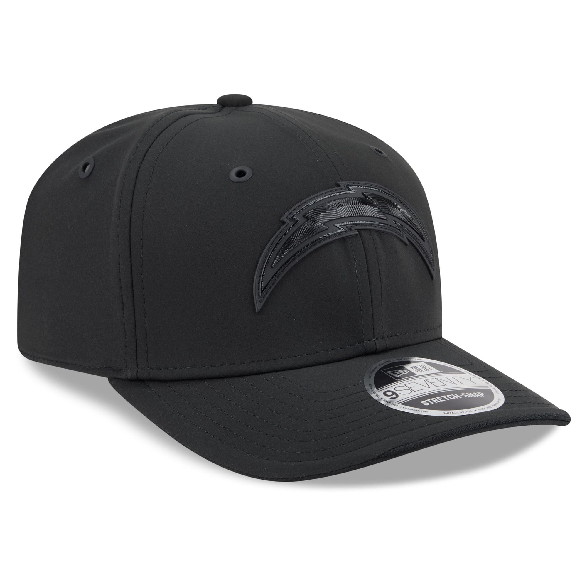 Casquette ajustable New Era noire Los Angeles Chargers 2026 Sideline 9SEVENTY pour homme
