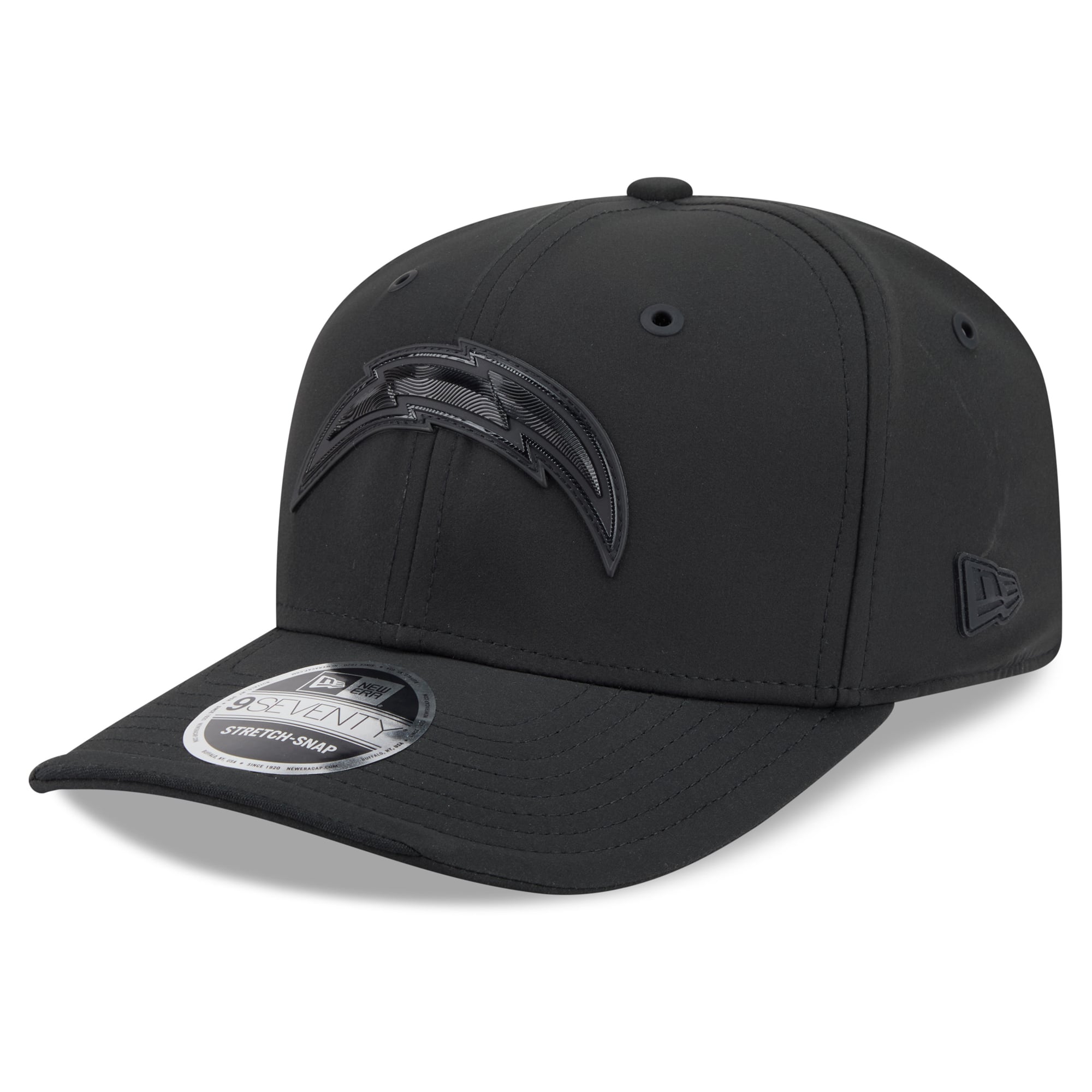 Casquette ajustable New Era noire Los Angeles Chargers 2026 Sideline 9SEVENTY pour homme