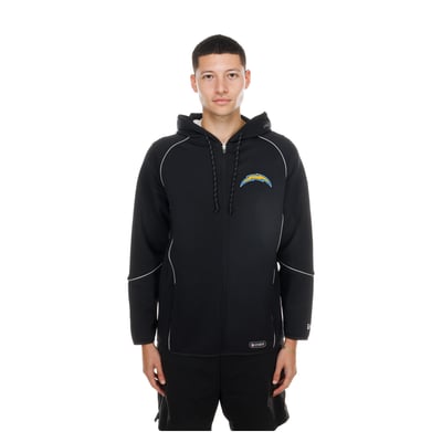  Los Angeles Chargers New Era Combine Authentic Raglan Full-Zip Hoodie - Black