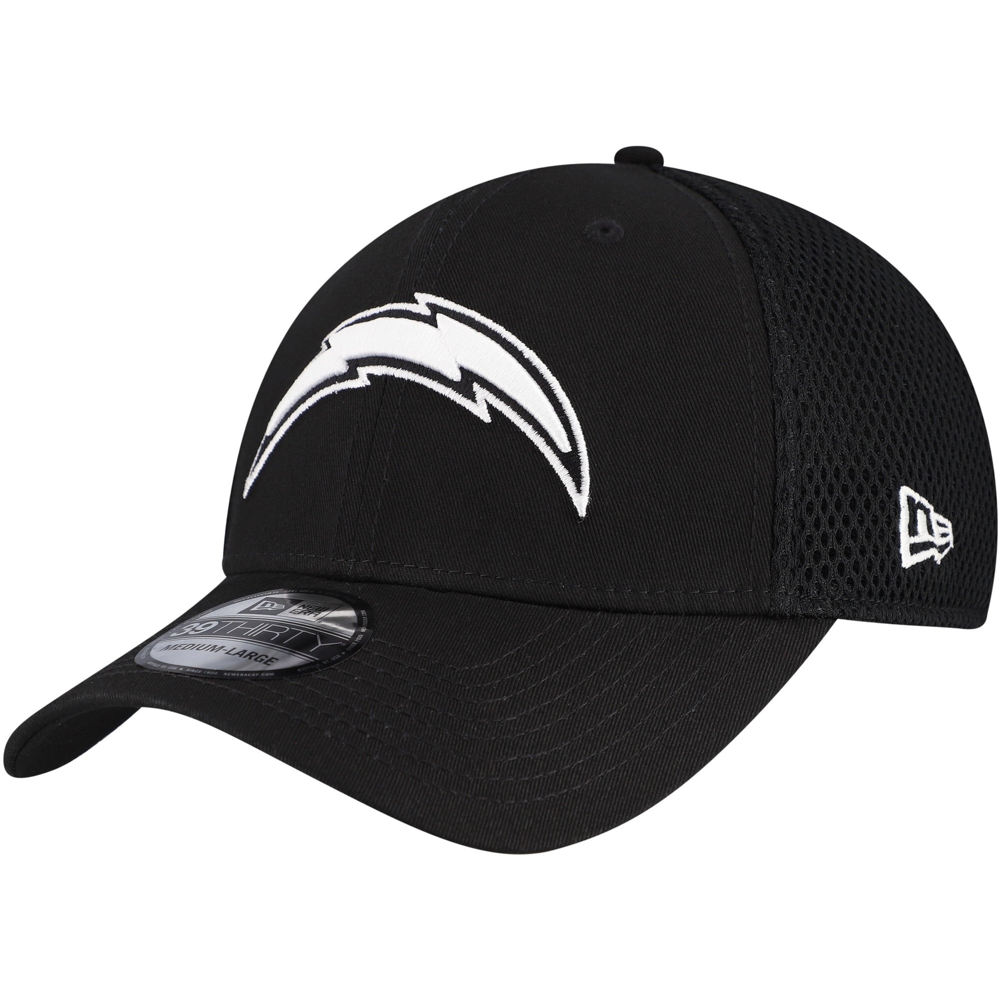 Casquette New Era noire Los Angeles Chargers Main Neo 39THIRTY Flex pour homme