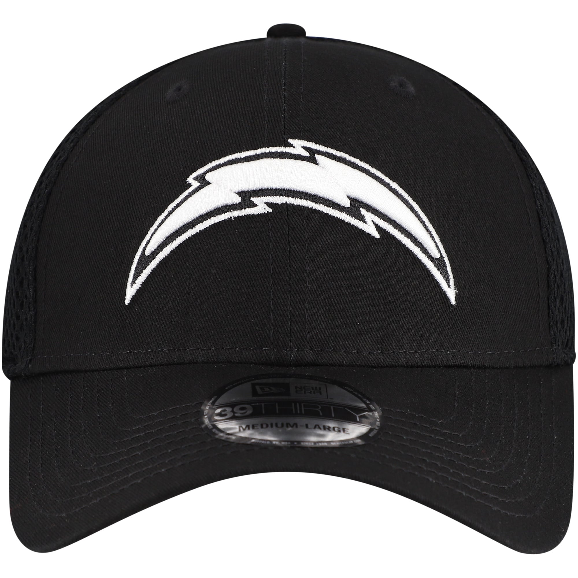 Casquette New Era noire Los Angeles Chargers Main Neo 39THIRTY Flex pour homme