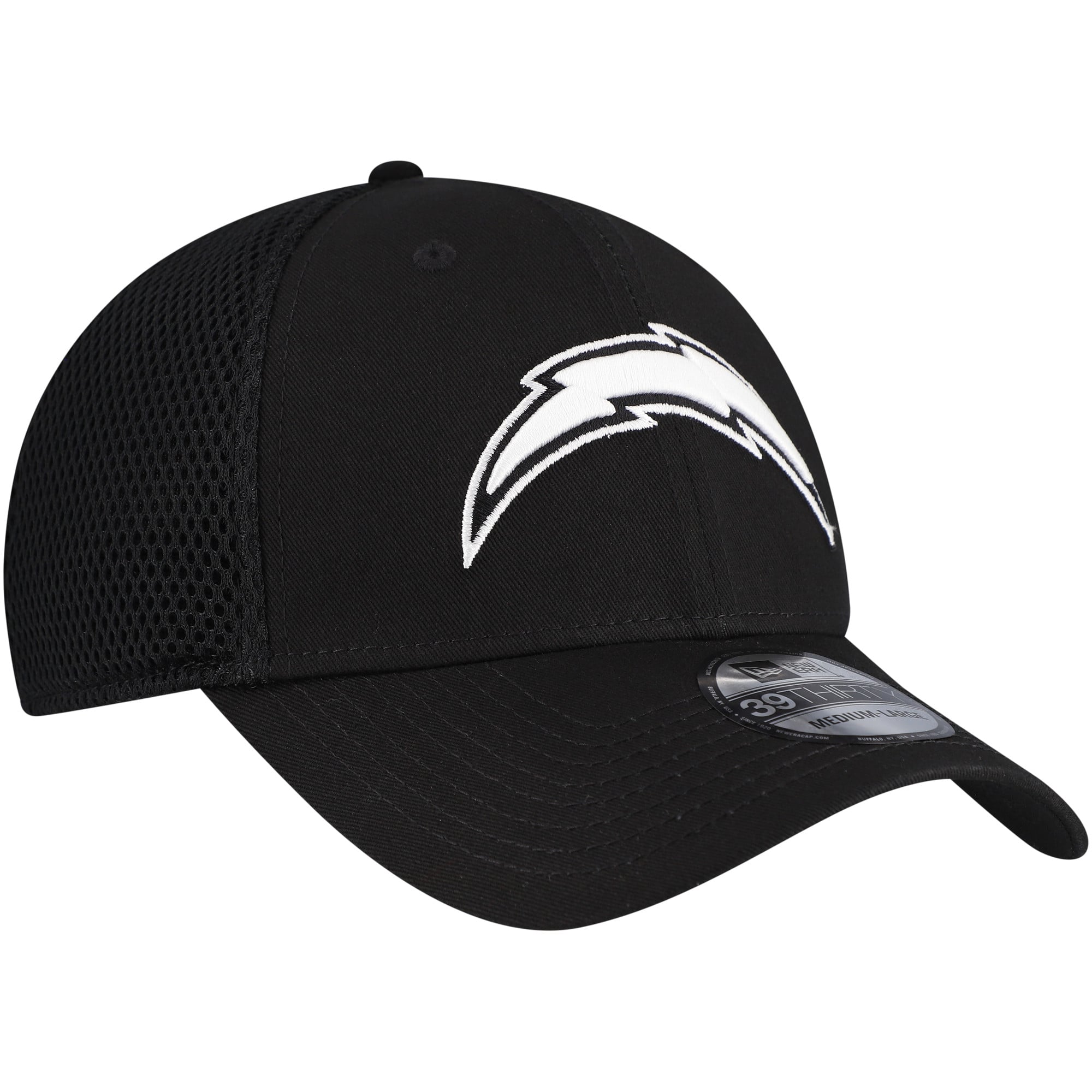 Casquette New Era noire Los Angeles Chargers Main Neo 39THIRTY Flex pour homme