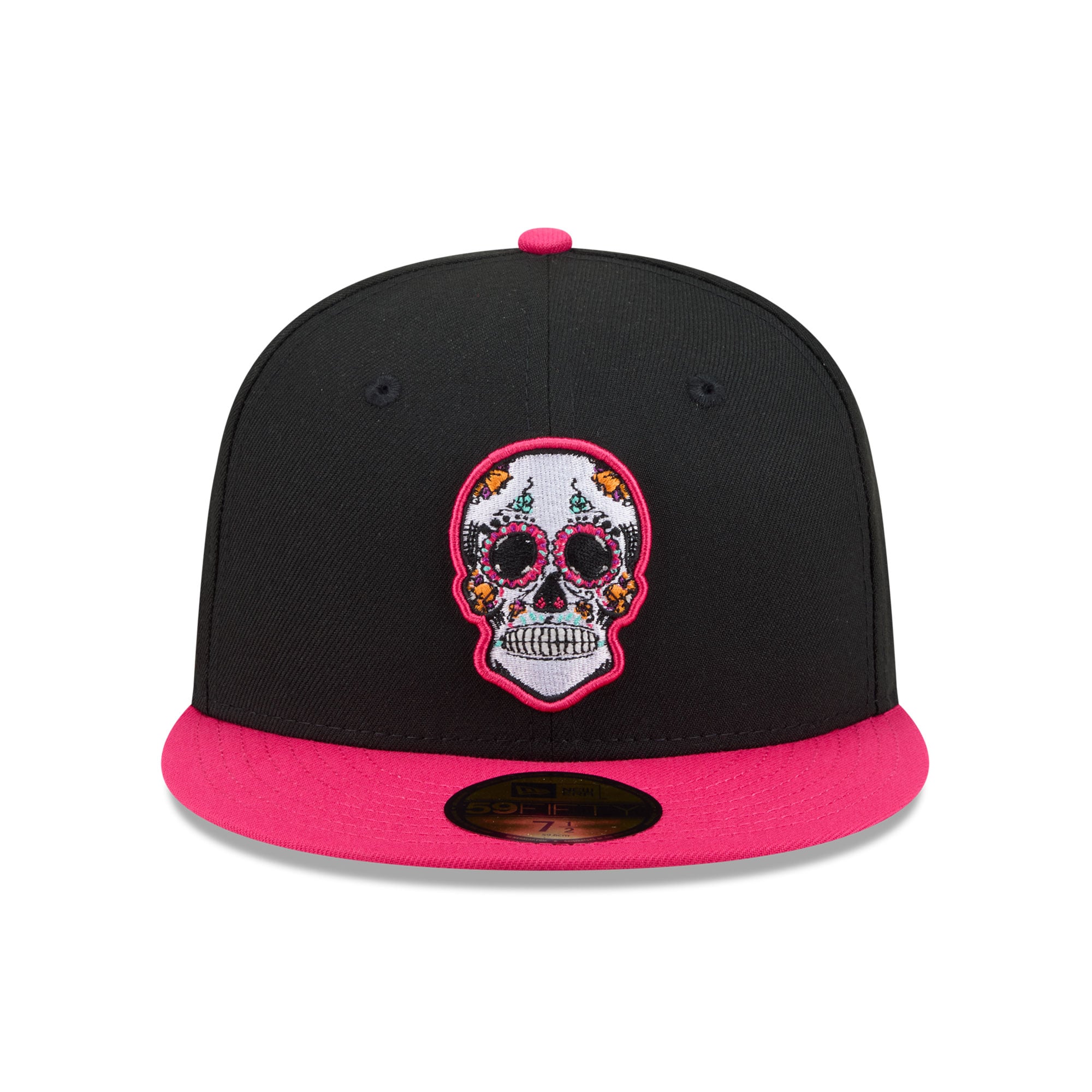 Casquette ajustée New Era 59FIFTY pour homme, noire et rose, Los Angeles Chargers, édition spéciale Jour des Morts