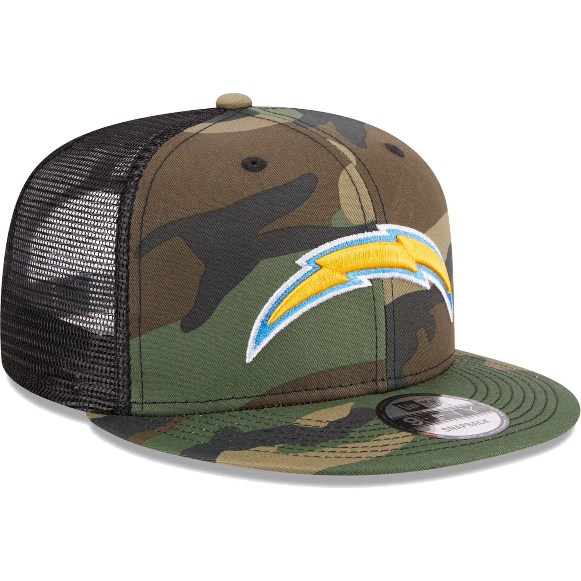 Casquette New Era Camo Los Angeles Chargers Main Trucker 9FIFTY Snapback pour homme