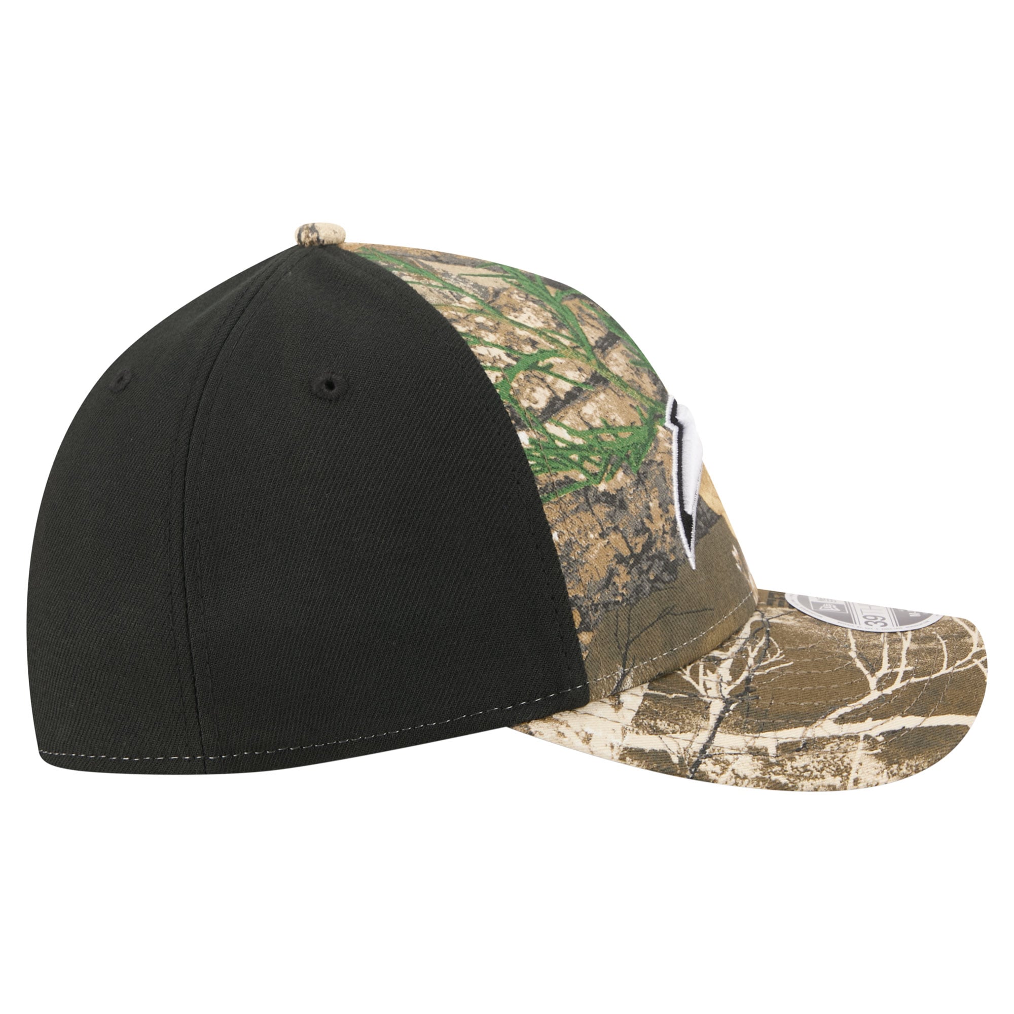 Men's New Era Camo/Black Los Angeles Chargers Team Collection RealTree 39THIRTY M-Crown A-Frame Flex Hat
