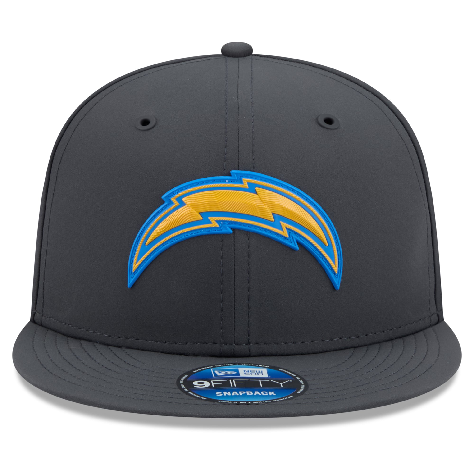Casquette snapback New Era 9FIFTY pour homme, couleur anthracite, Los Angeles Chargers, édition spéciale 2026, idéale pour les temps froids.