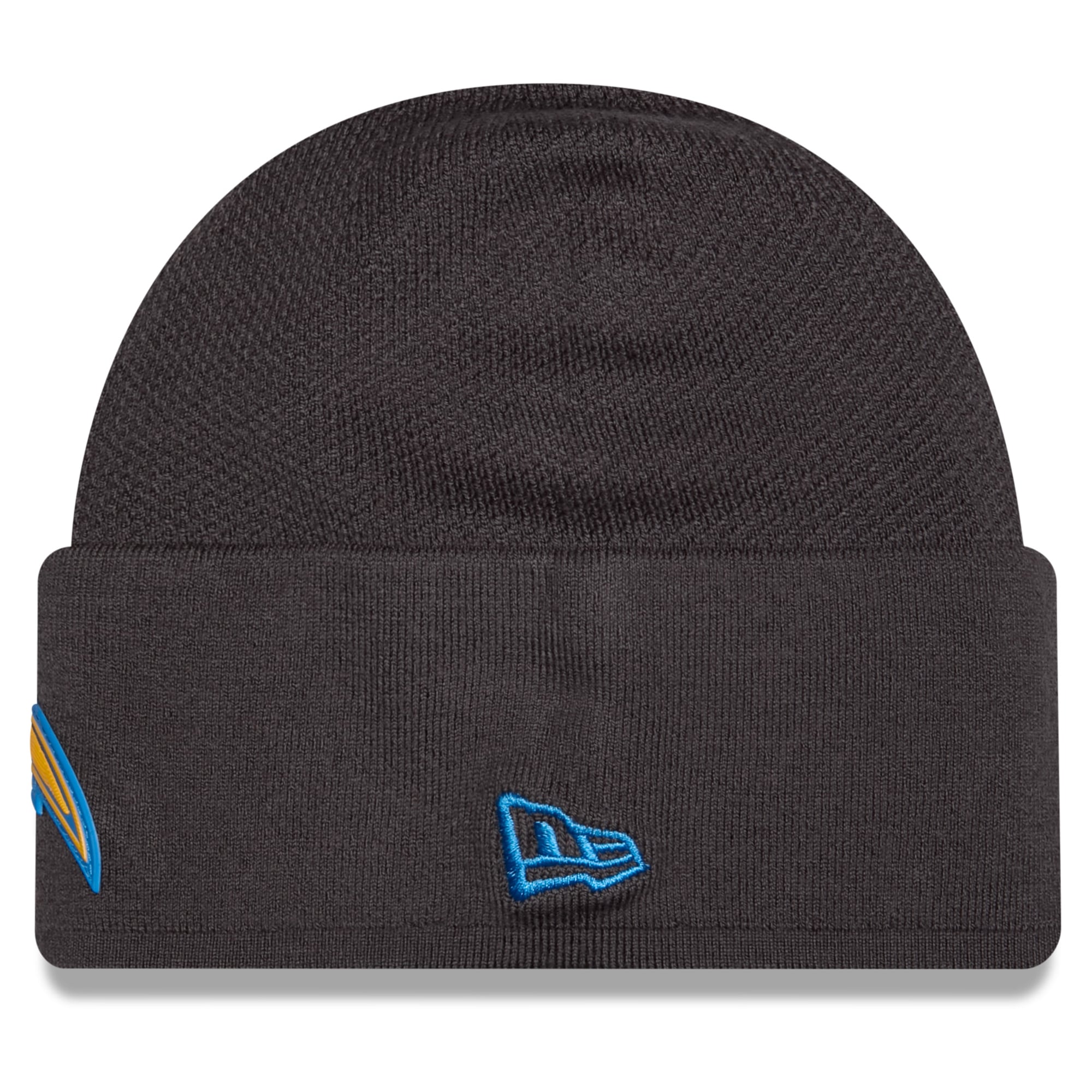 Bonnet d'hiver New Era Charcoal Los Angeles Chargers 2026 pour homme