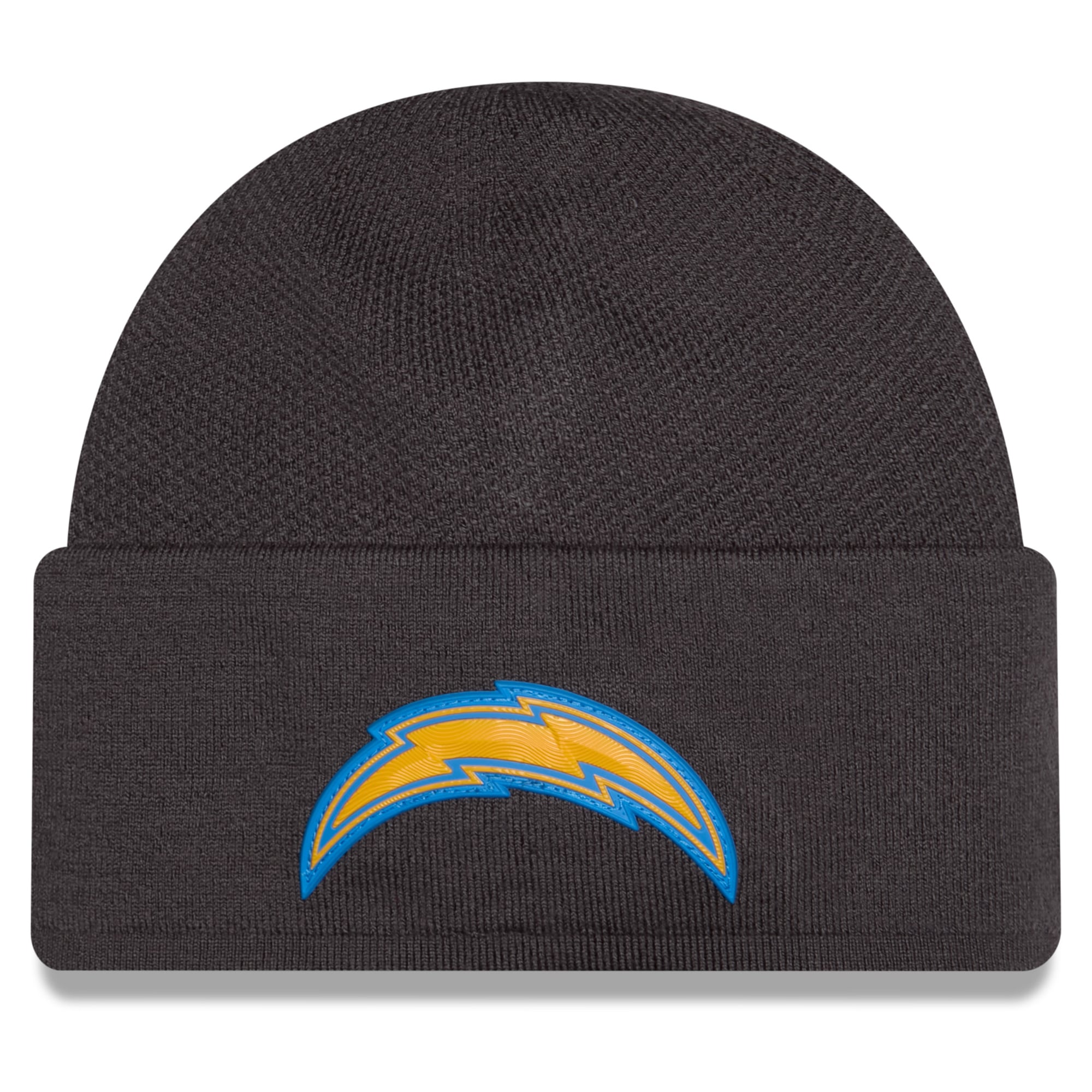 Bonnet d'hiver New Era Charcoal Los Angeles Chargers 2026 pour homme