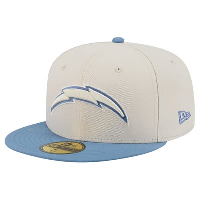 Los Angeles Chargers New Era Color Pack 59FIFTY Fitted Hat - Cream/Blue