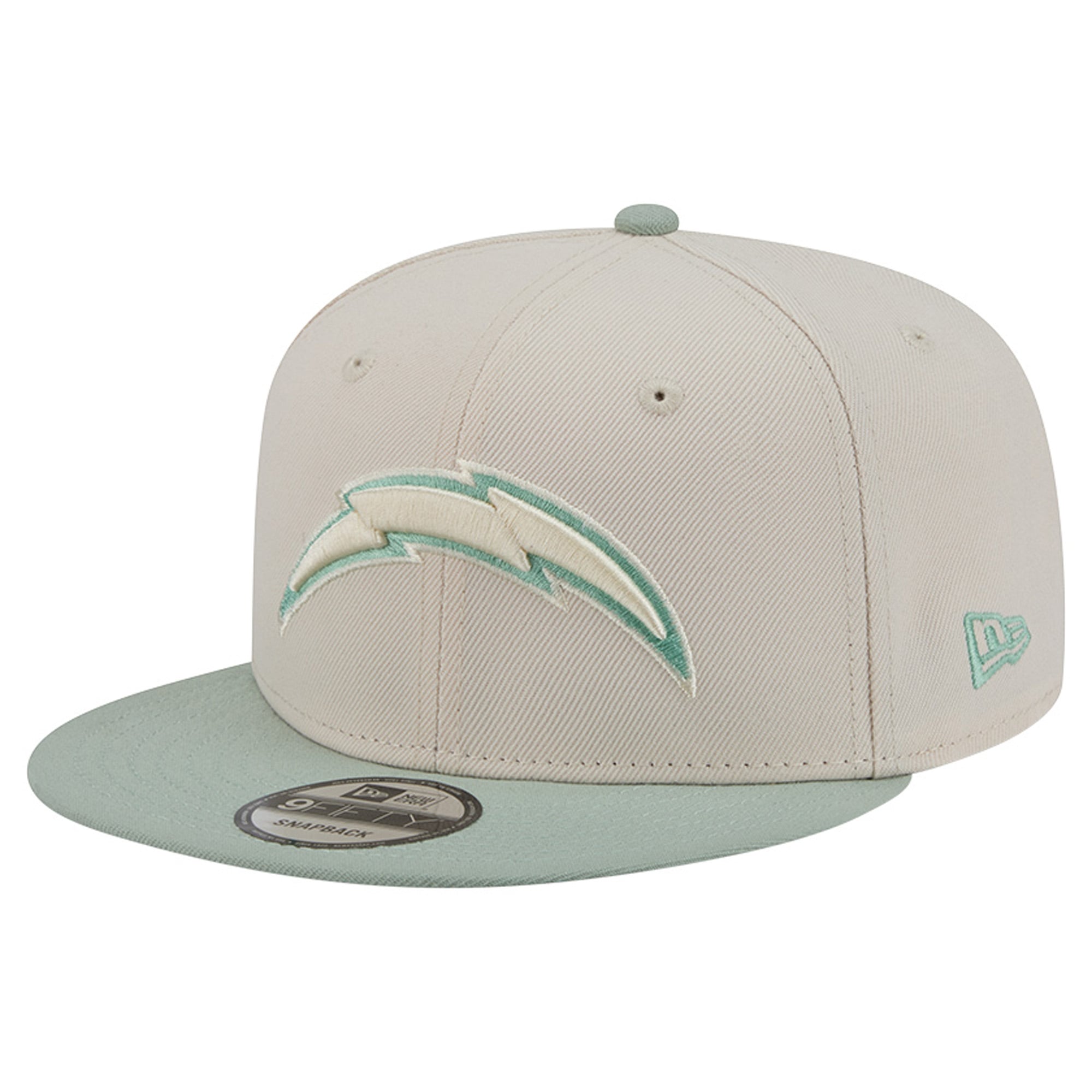 Casquette snapback New Era 9FIFTY bicolore crème/vert clair Los Angeles Chargers pour homme