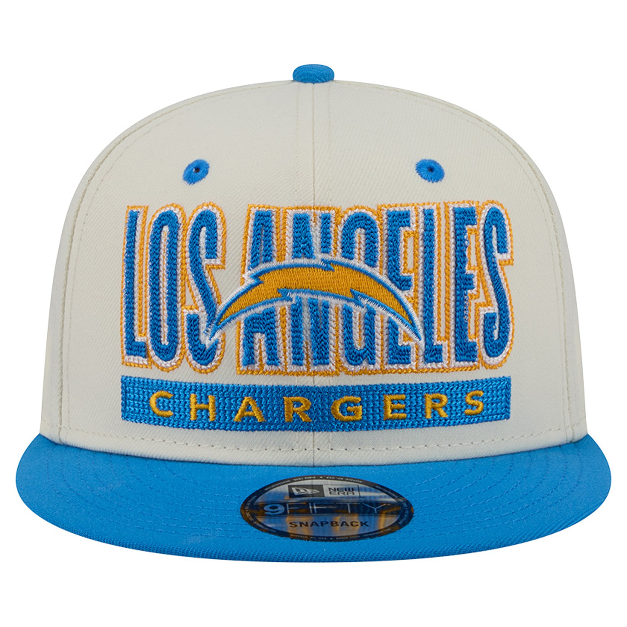 Casquette snapback classique 9FIFTY New Era crème/bleu poudré pour homme, Los Angeles Chargers