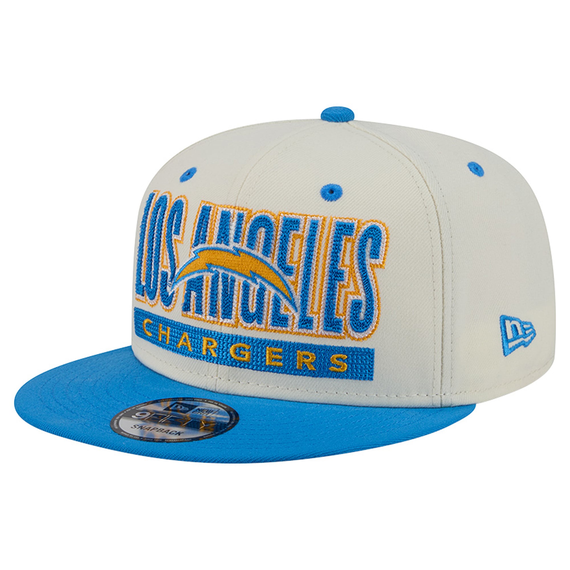 Casquette snapback classique 9FIFTY New Era crème/bleu poudré pour homme, Los Angeles Chargers