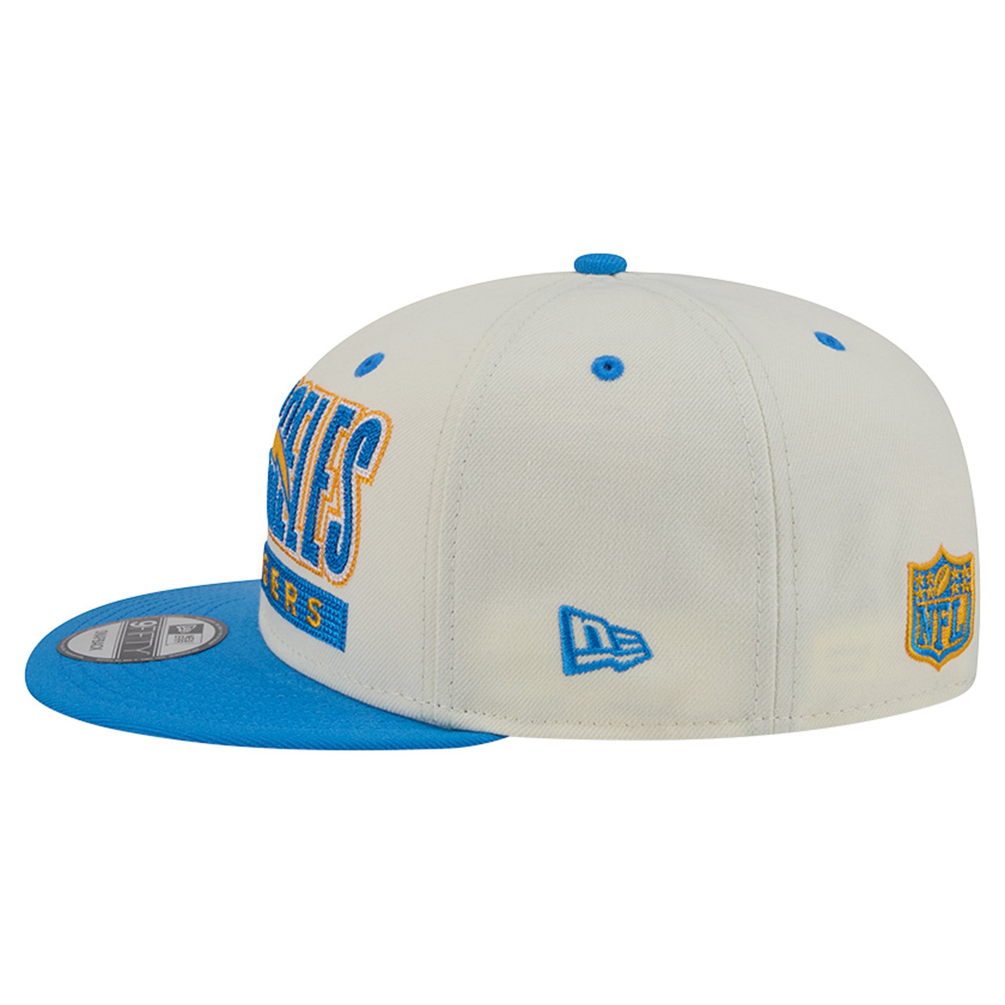 Casquette snapback classique 9FIFTY New Era crème/bleu poudré pour homme, Los Angeles Chargers