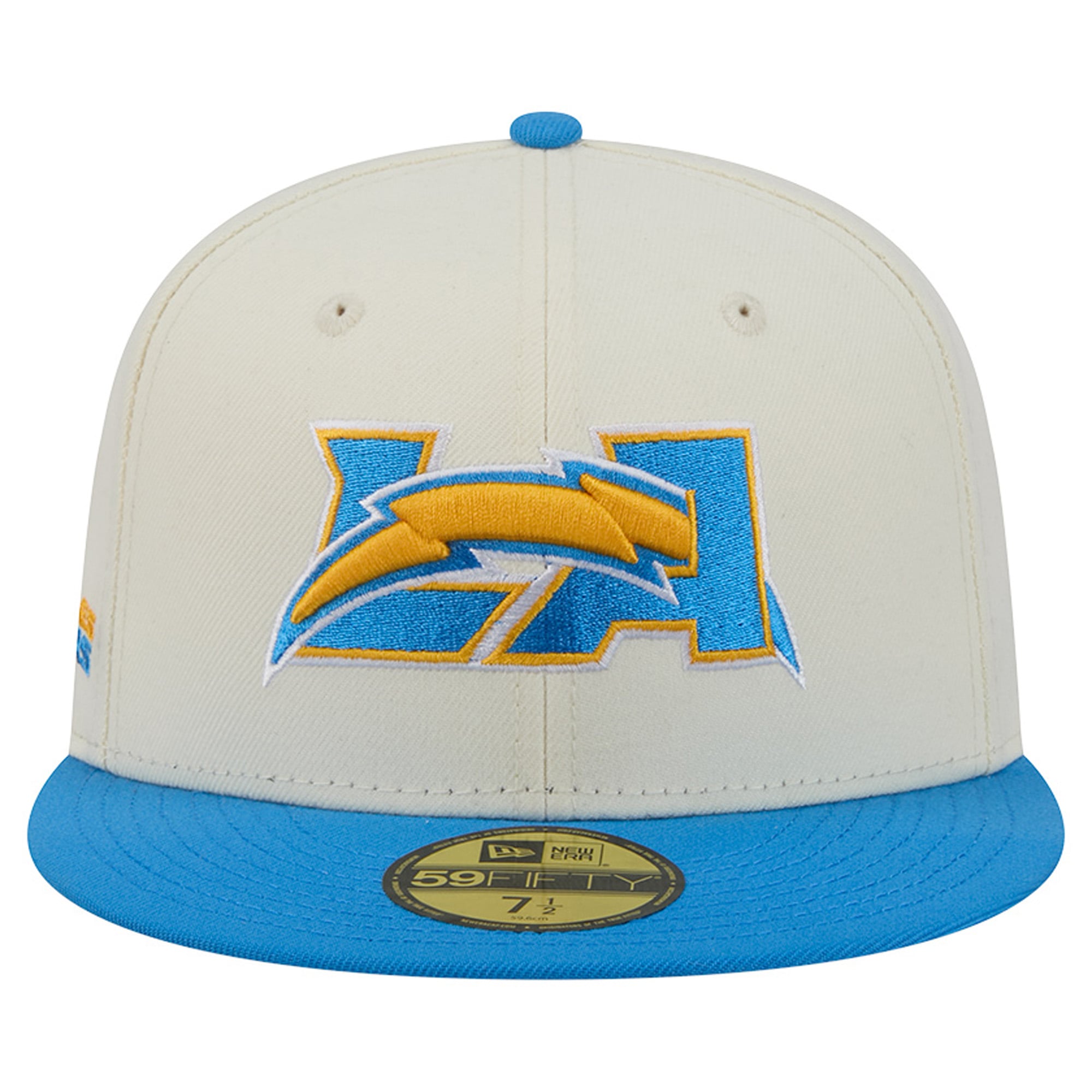 Men's New Era Cream/Powder Blue Los Angeles Chargers Deceptor 59FIFTY Fitted Hat