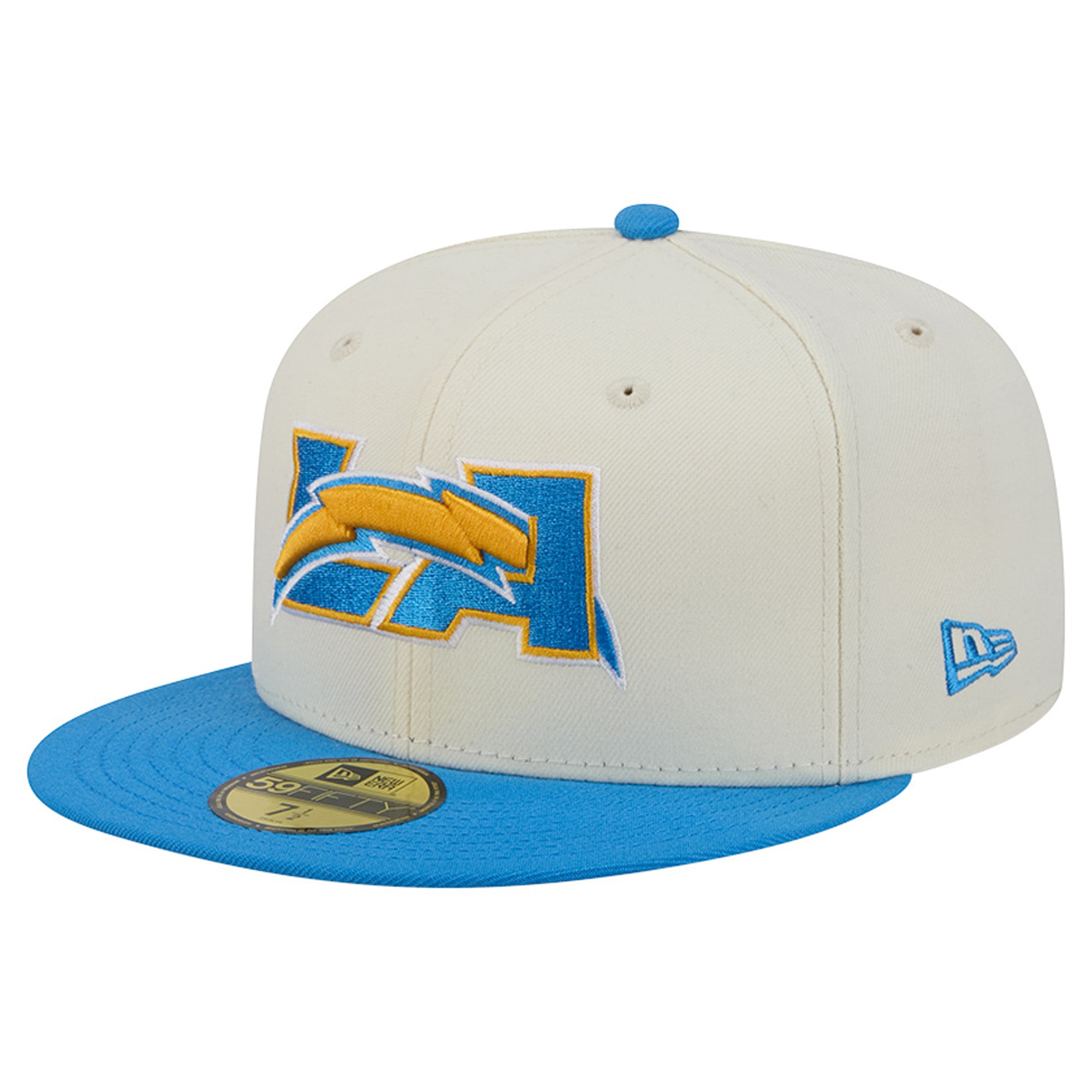 Men's New Era Cream/Powder Blue Los Angeles Chargers Deceptor 59FIFTY Fitted Hat