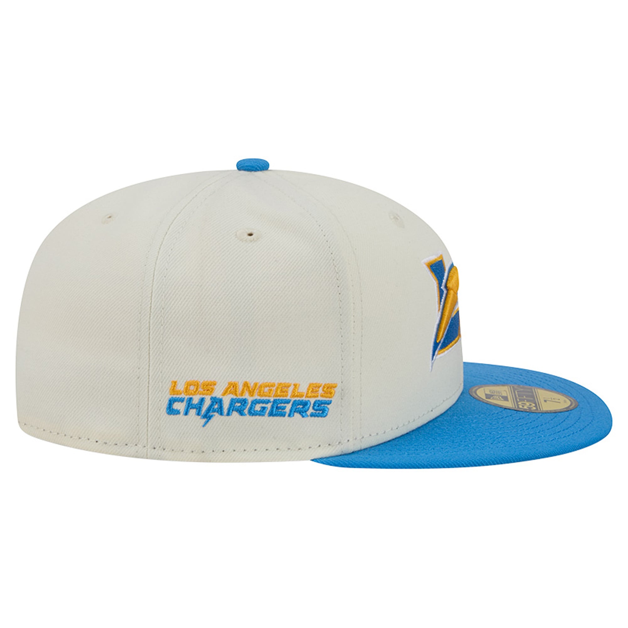 Men's New Era Cream/Powder Blue Los Angeles Chargers Deceptor 59FIFTY Fitted Hat