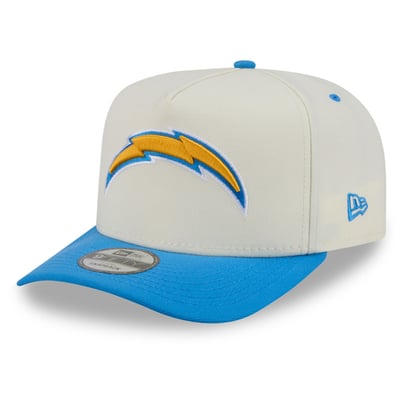 Los Angeles Chargers New Era Rear Wordmark A-Frame 9FIFTY Snapback Hat - Cream/Powder Blue