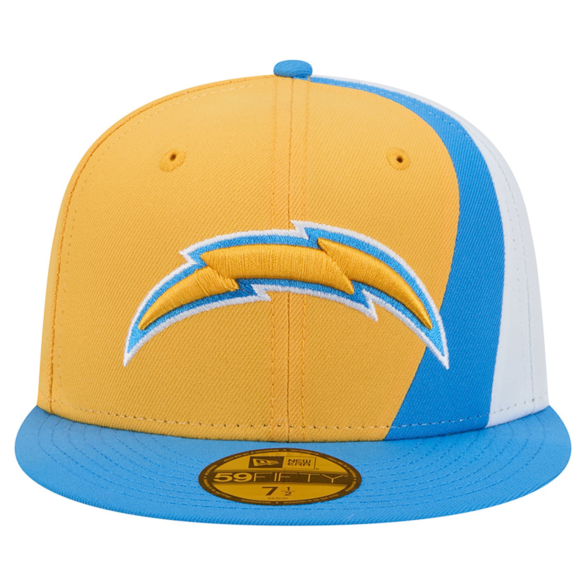 Men's New Era Gold/Powder Blue Los Angeles Chargers Shock 59FIFTY Fitted Hat