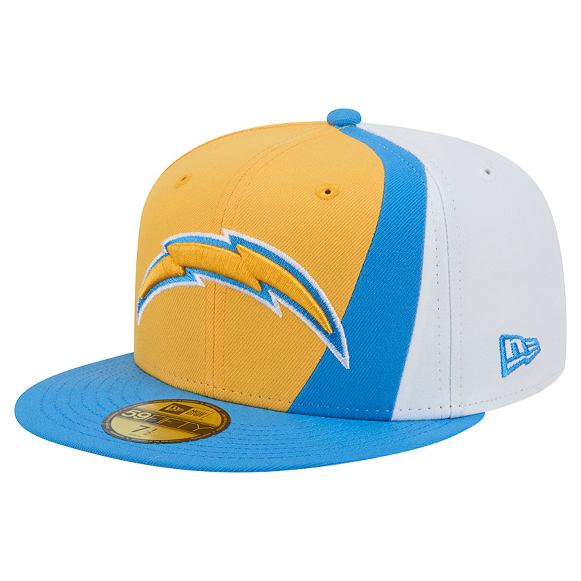 Casquette ajustée New Era Shock 59FIFTY pour homme, coloris or/bleu ciel, Los Angeles Chargers