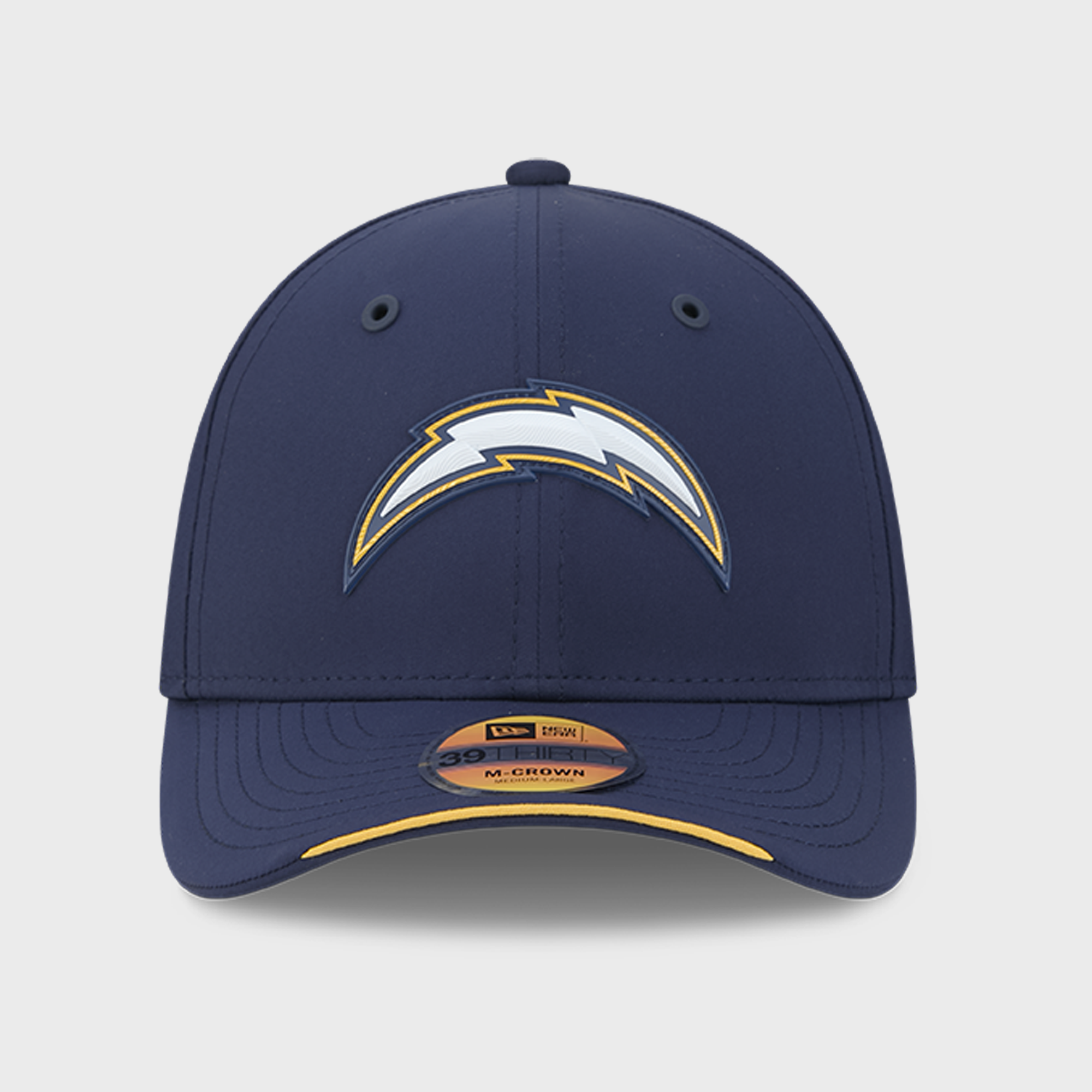 Casquette New Era bleu marine Los Angeles Chargers 2026 Sideline 39THIRTY M-Crown Flex pour homme