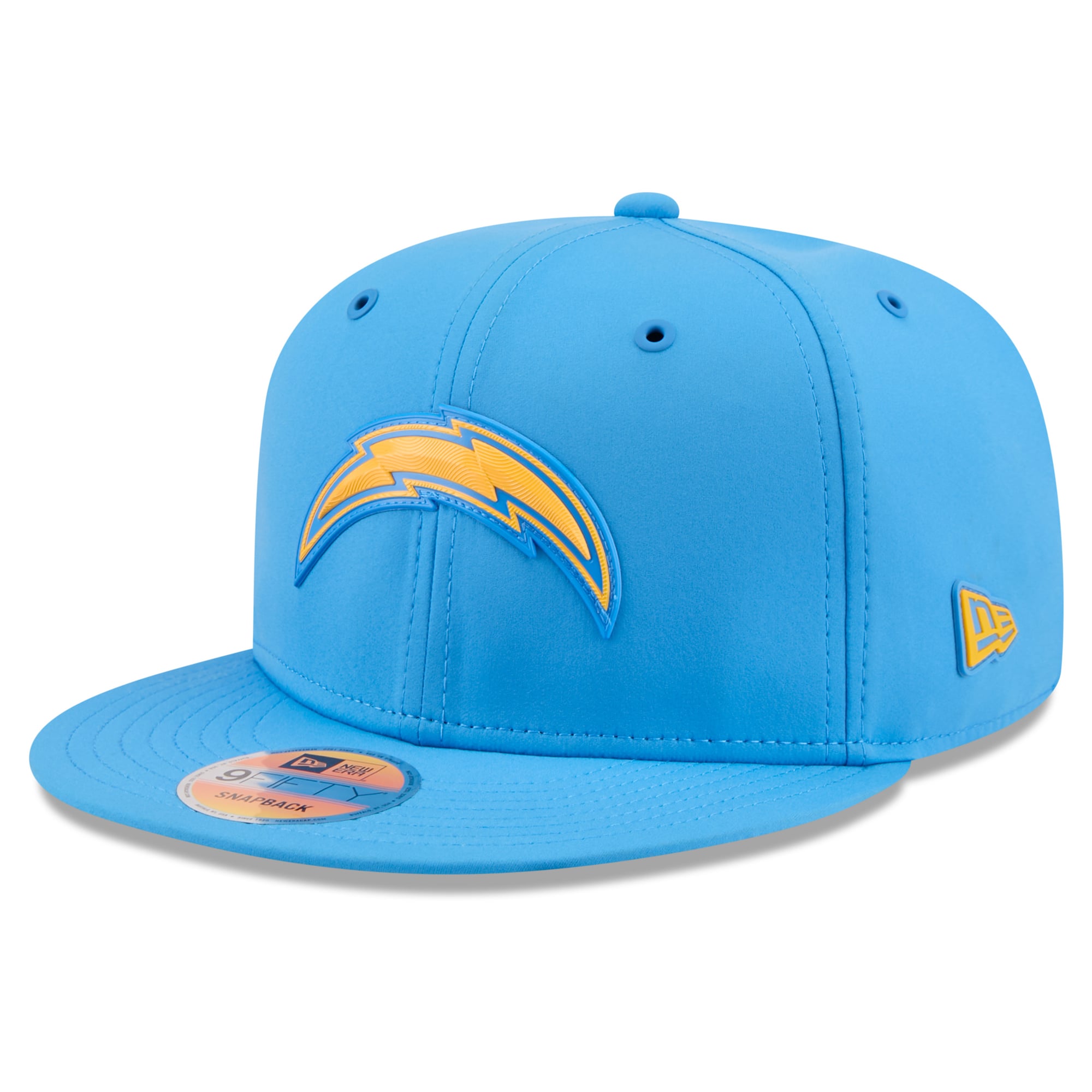 Casquette snapback New Era 9FIFTY bleu poudré Los Angeles Chargers 2026 Sideline pour homme